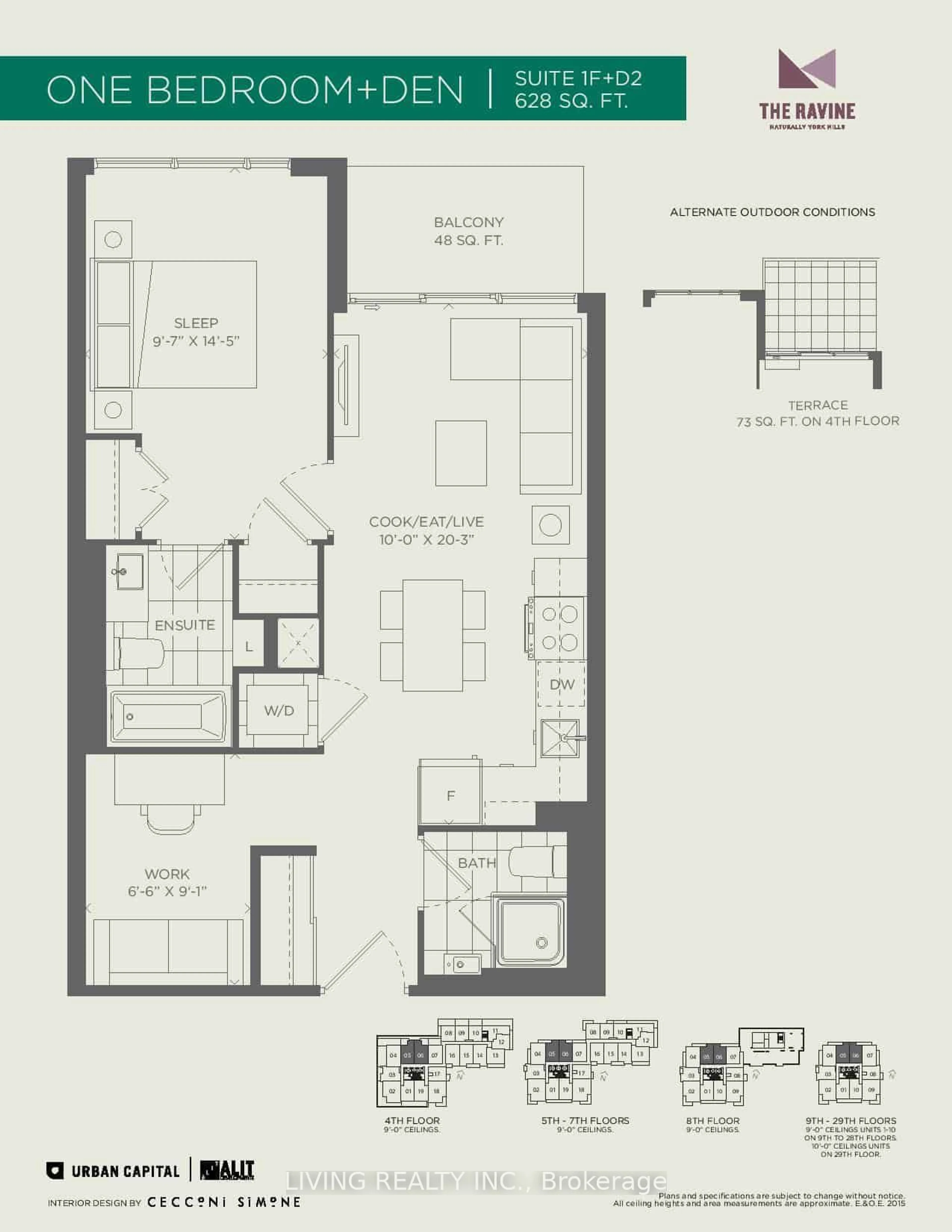 Floor plan for 10 Deerlick Crt #1205, Toronto Ontario M3A 0A7