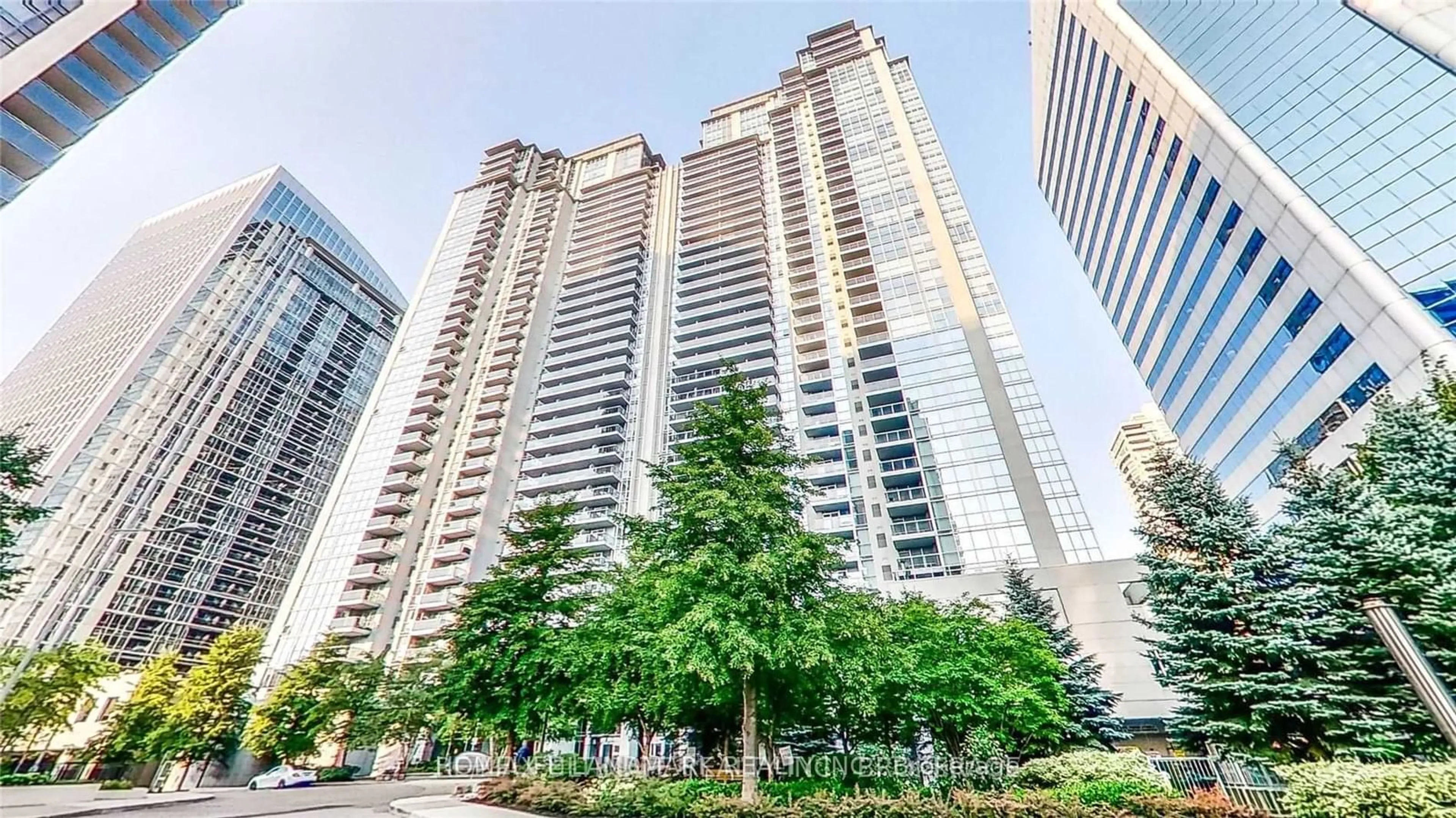 Patio, city buildings view from balcony for 4978 Yonge St #3215, Toronto Ontario M2N 7G8