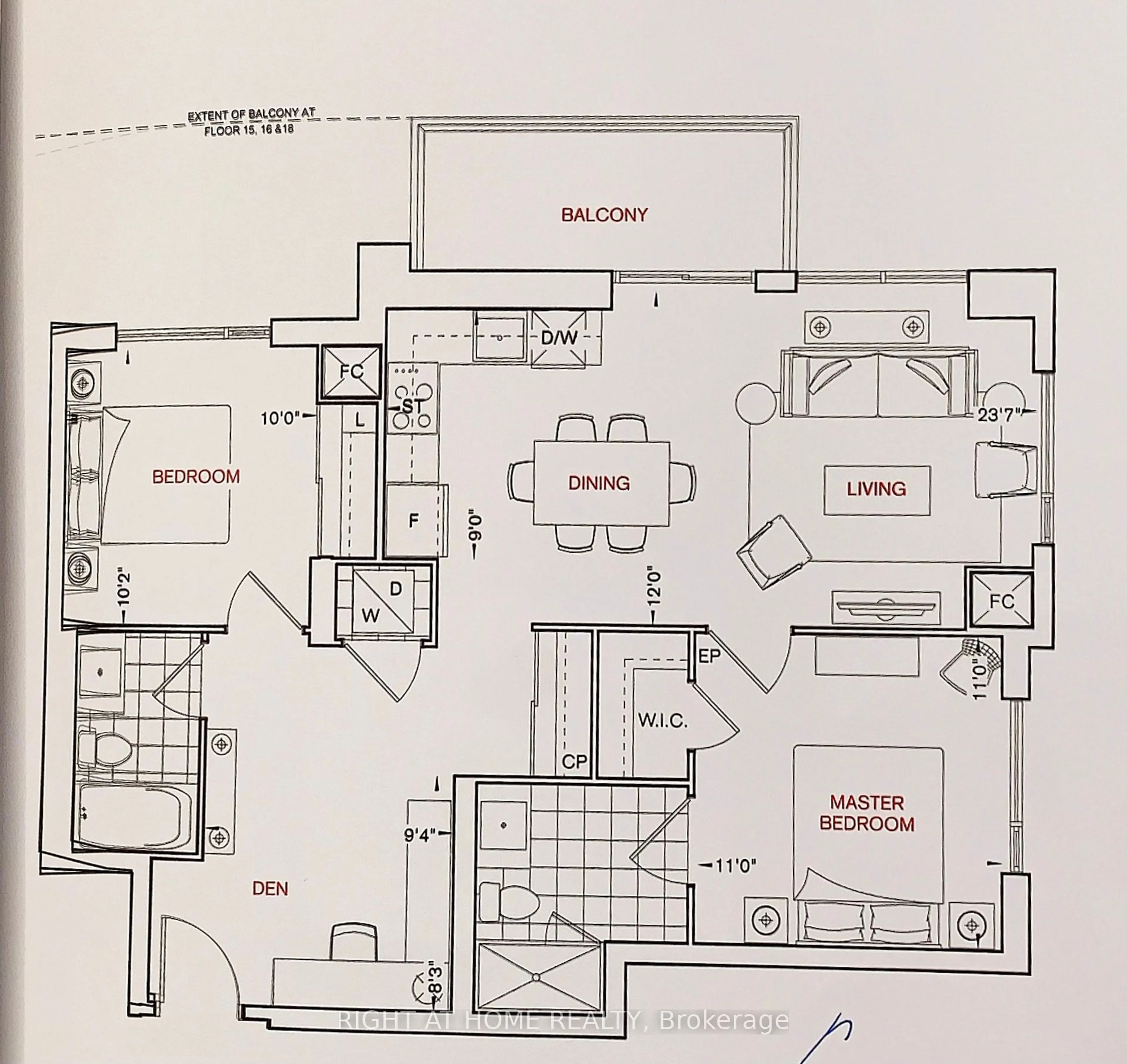 Floor plan for 60 Ann O'Reilly Rd #955, Toronto Ontario M2J 0C8