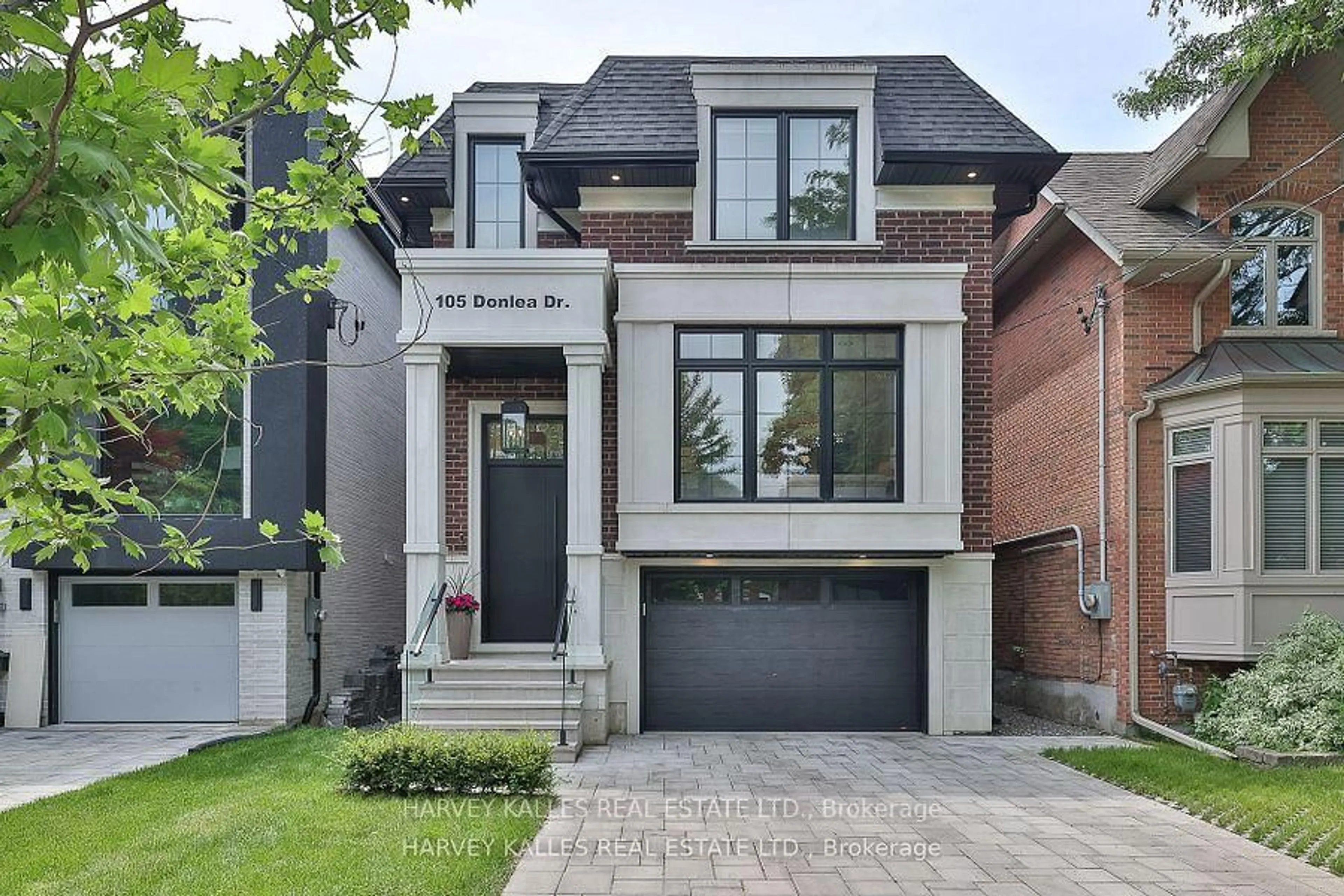 Home with brick exterior material, street for 105 Donlea Dr, Toronto Ontario M4G 2M6