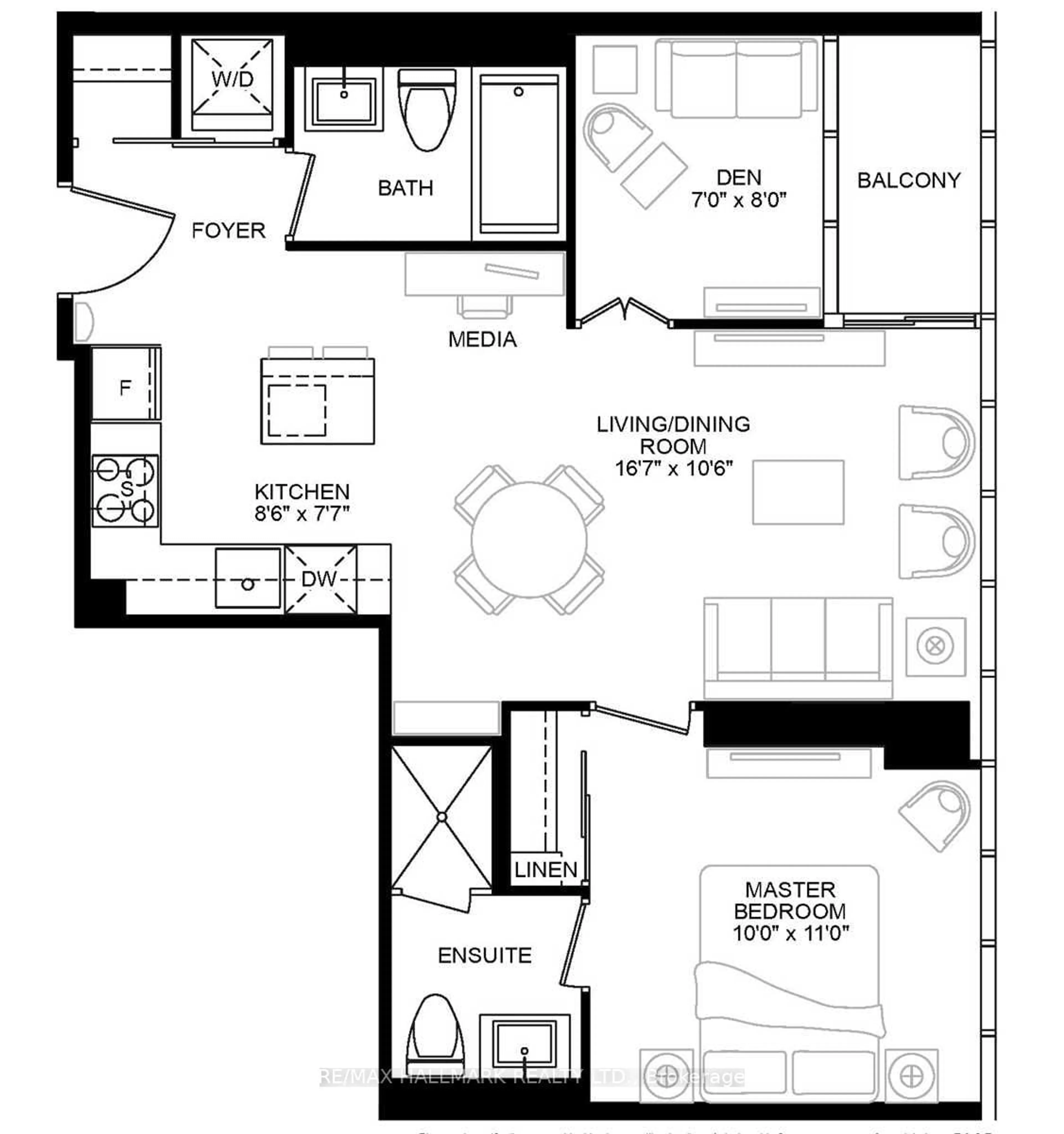 Floor plan for 9 Bogert Ave #1909, Toronto Ontario M2N 5M6