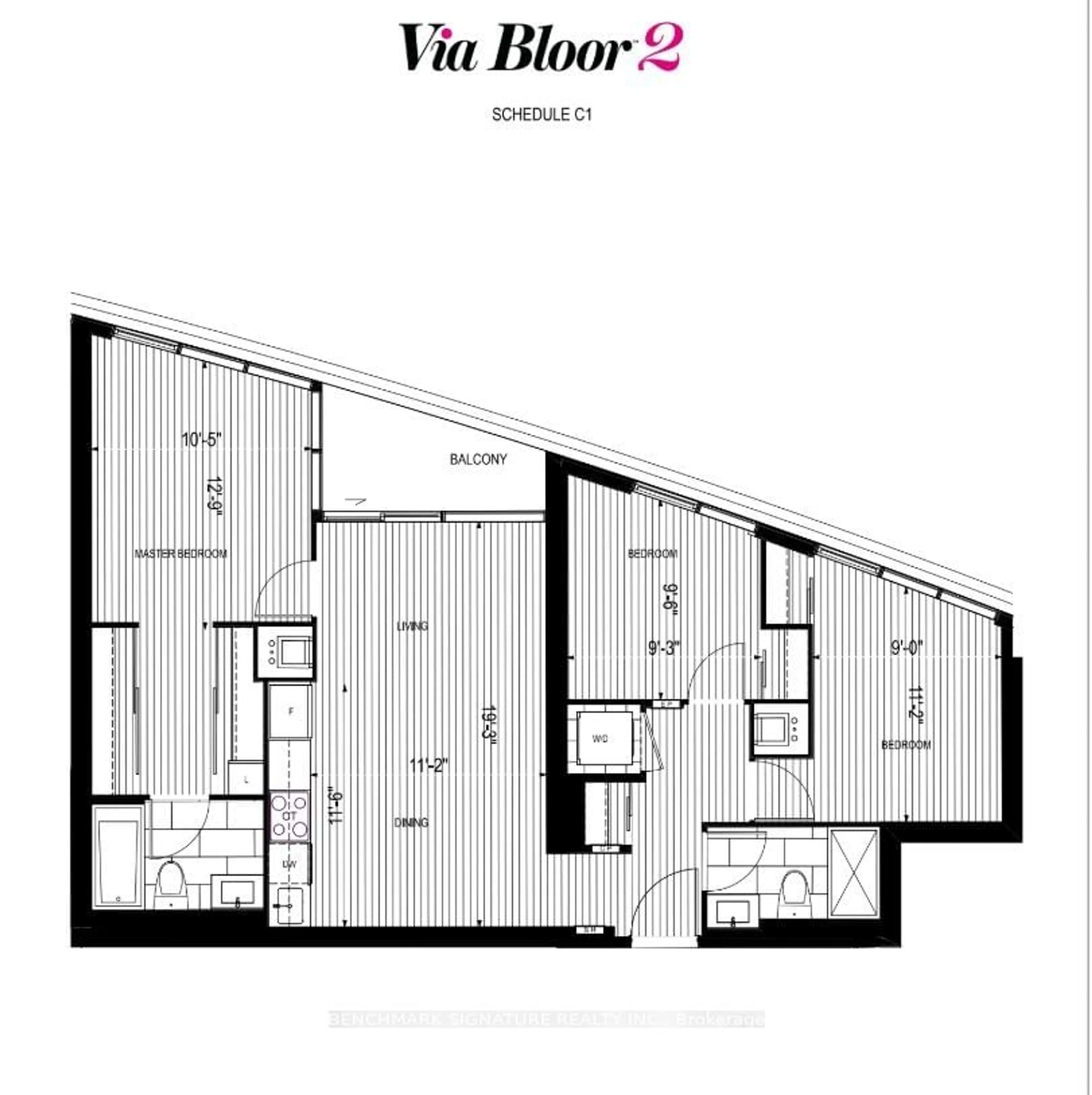 Floor plan for 585 Bloor St #2915, Toronto Ontario M4W 0B3