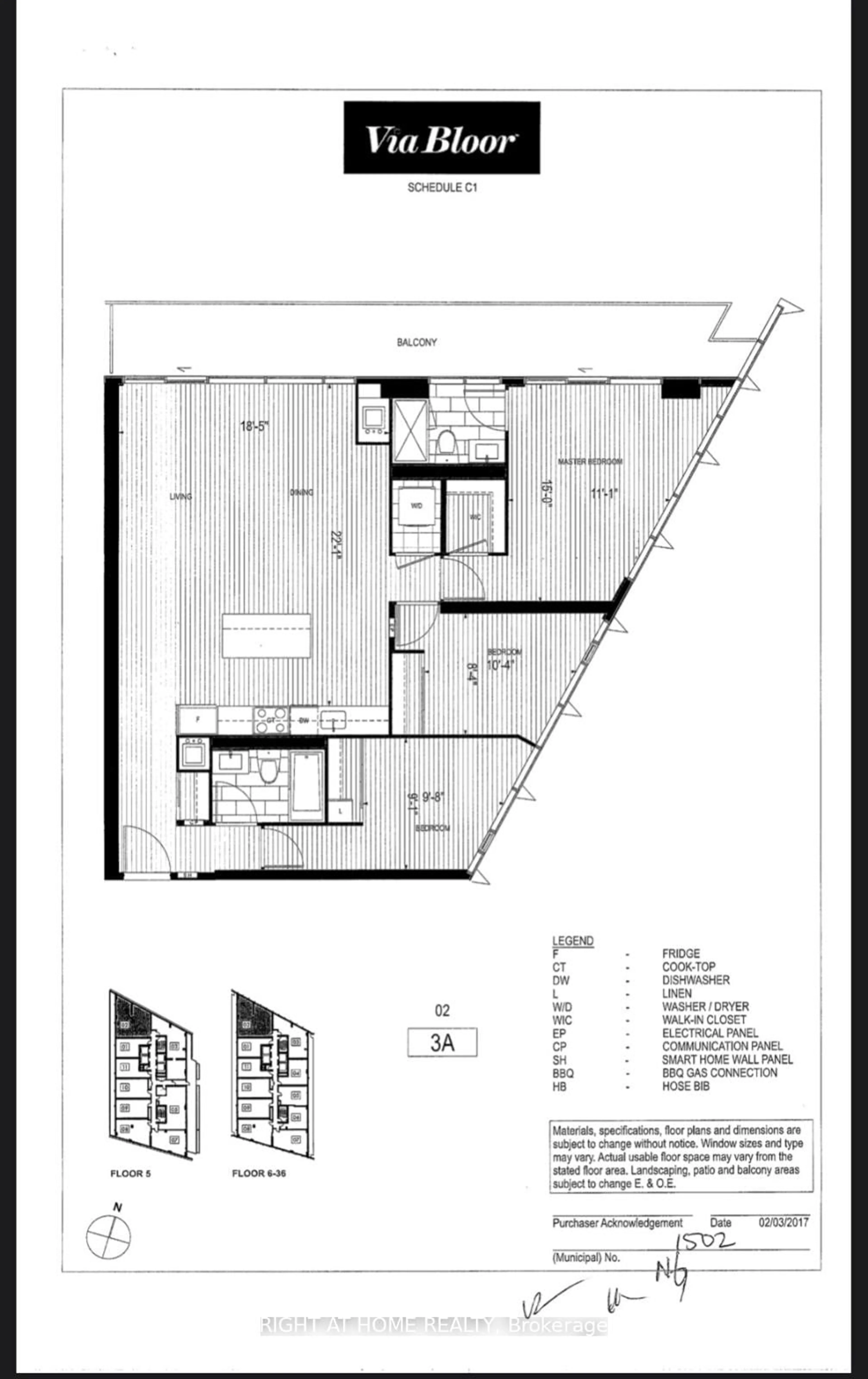 Floor plan for 575 Bloor St #1502, Toronto Ontario M4W 0B2