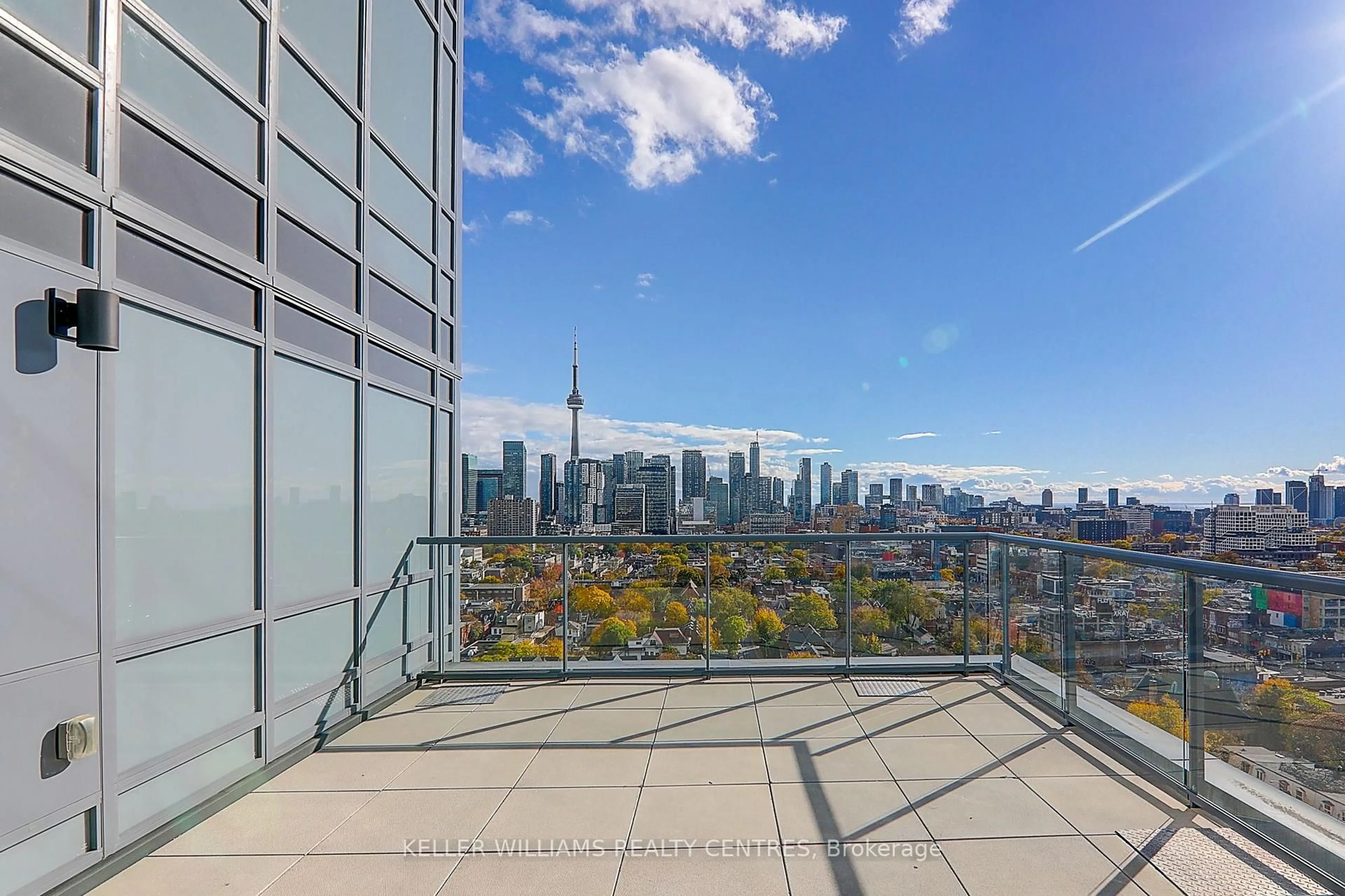 Patio, city buildings view from balcony for 181 Huron St #LPH03, Toronto Ontario M5T 0C1