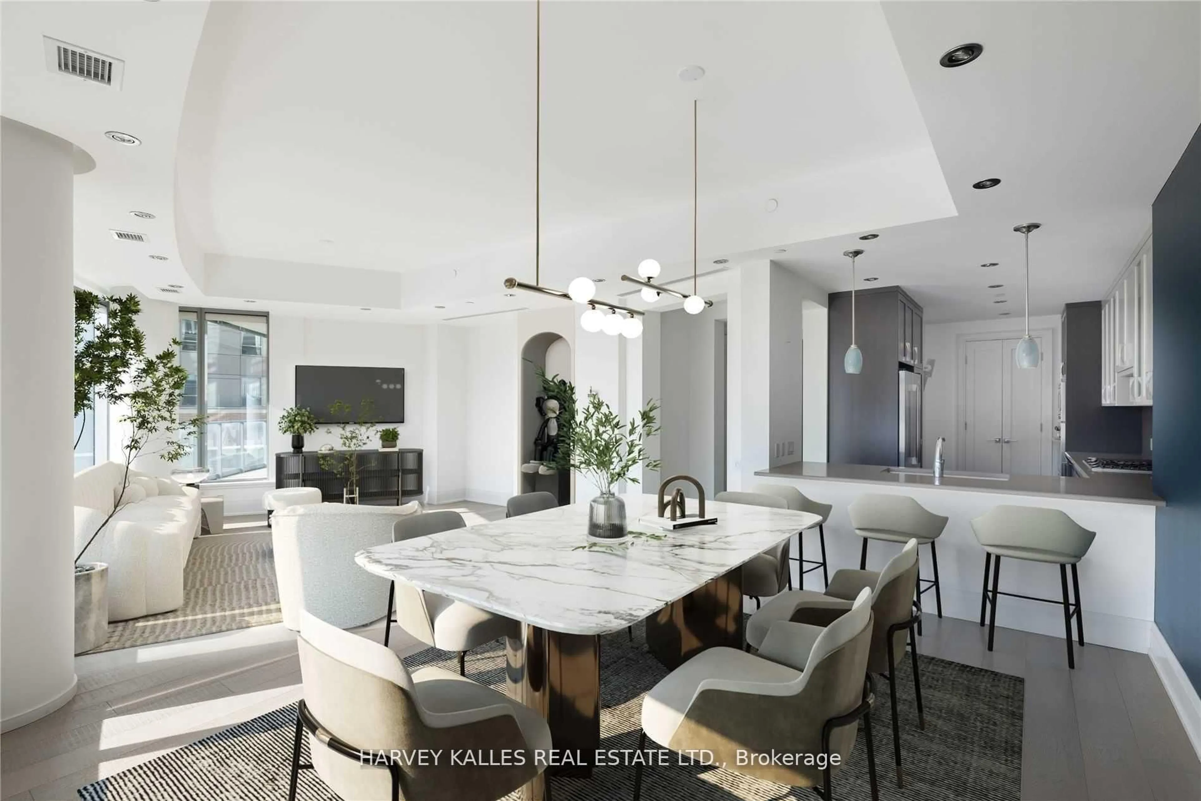 Dining room, ceramic/tile floor for 77 Charles St #503, Toronto Ontario M5S 0B2