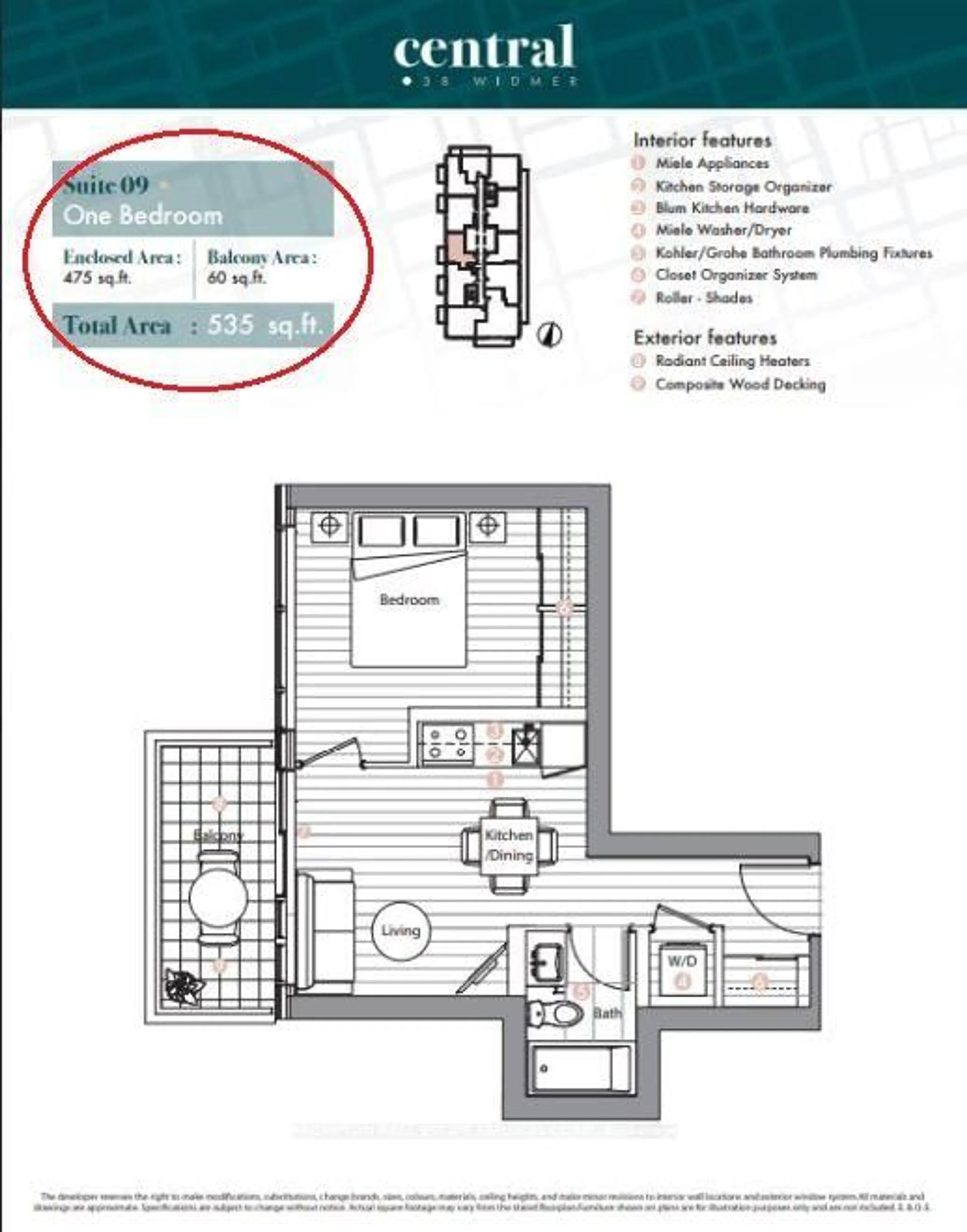 Floor plan for 38 Widmer St #2209, Toronto Ontario M5V 2E9