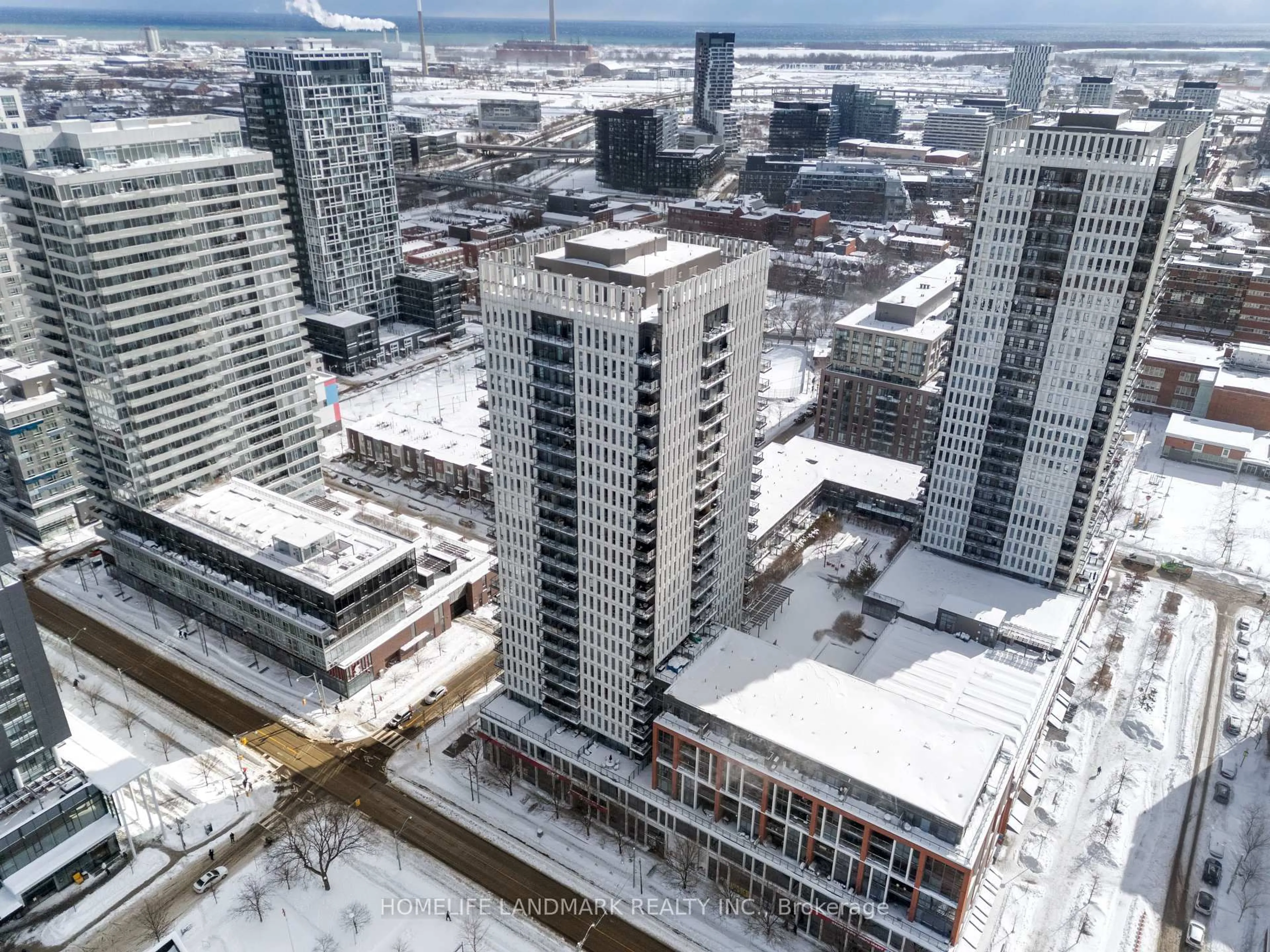 A pic from outside/outdoor area/front of a property/back of a property/a pic from drone, city buildings view from balcony for 170 Sumach St #1803, Toronto Ontario M5A 0C3