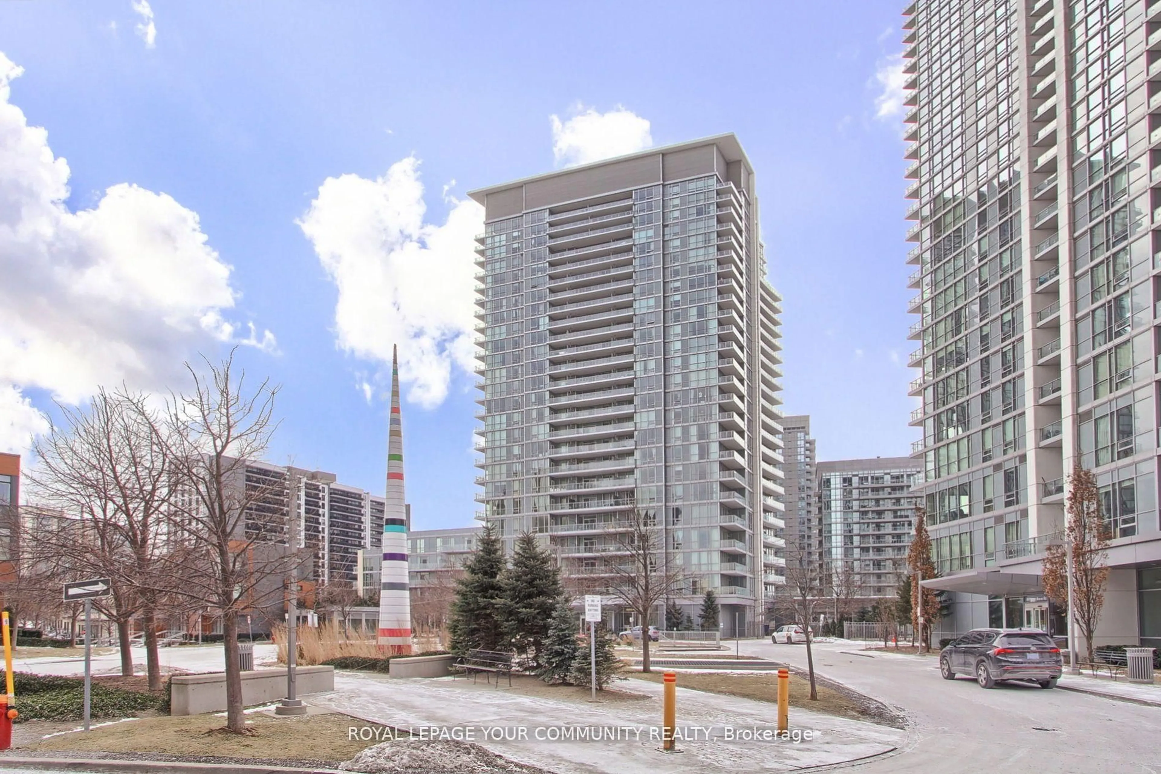 Patio, city buildings view from balcony for 62 Forest Manor Rd #517, Toronto Ontario M2J 0B6