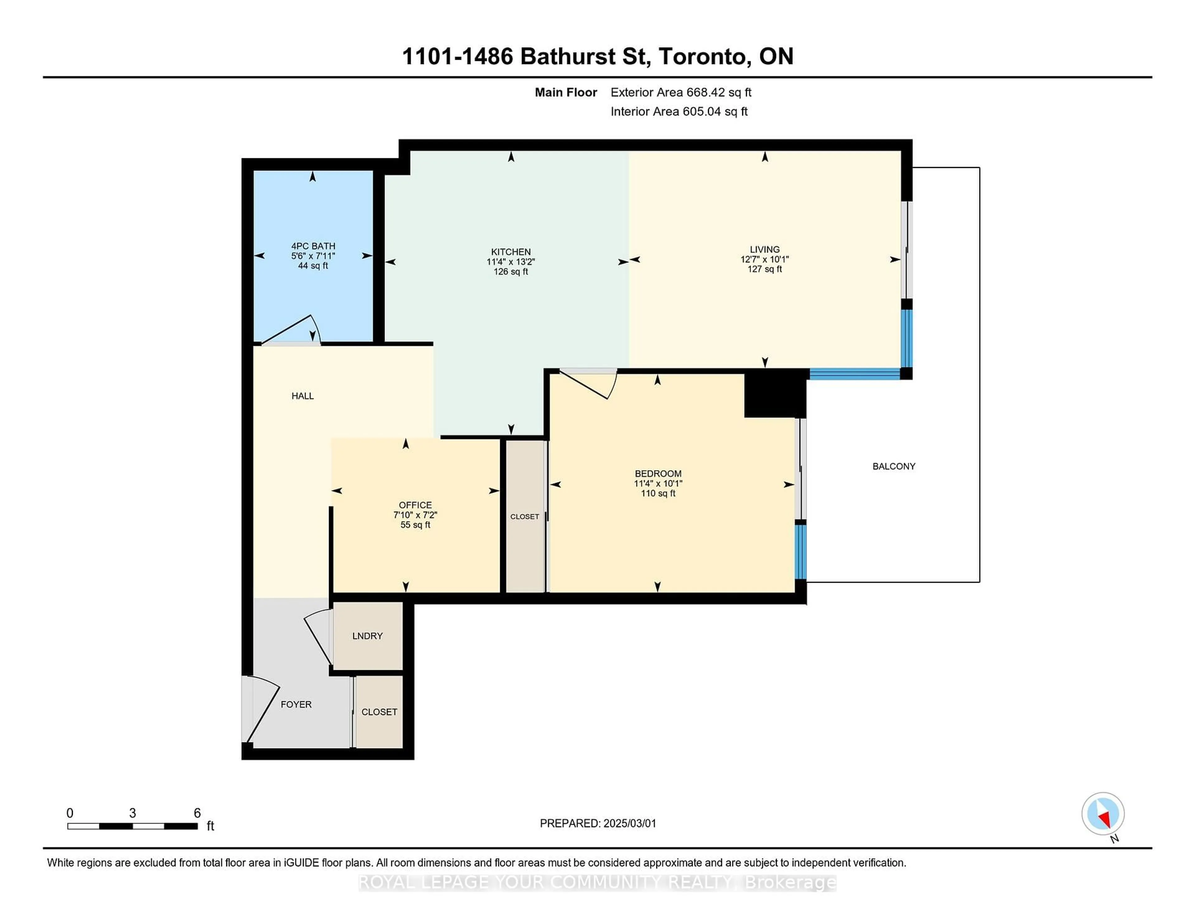 Floor plan for 1486 Bathurst St #1101, Toronto Ontario M5P 3G9