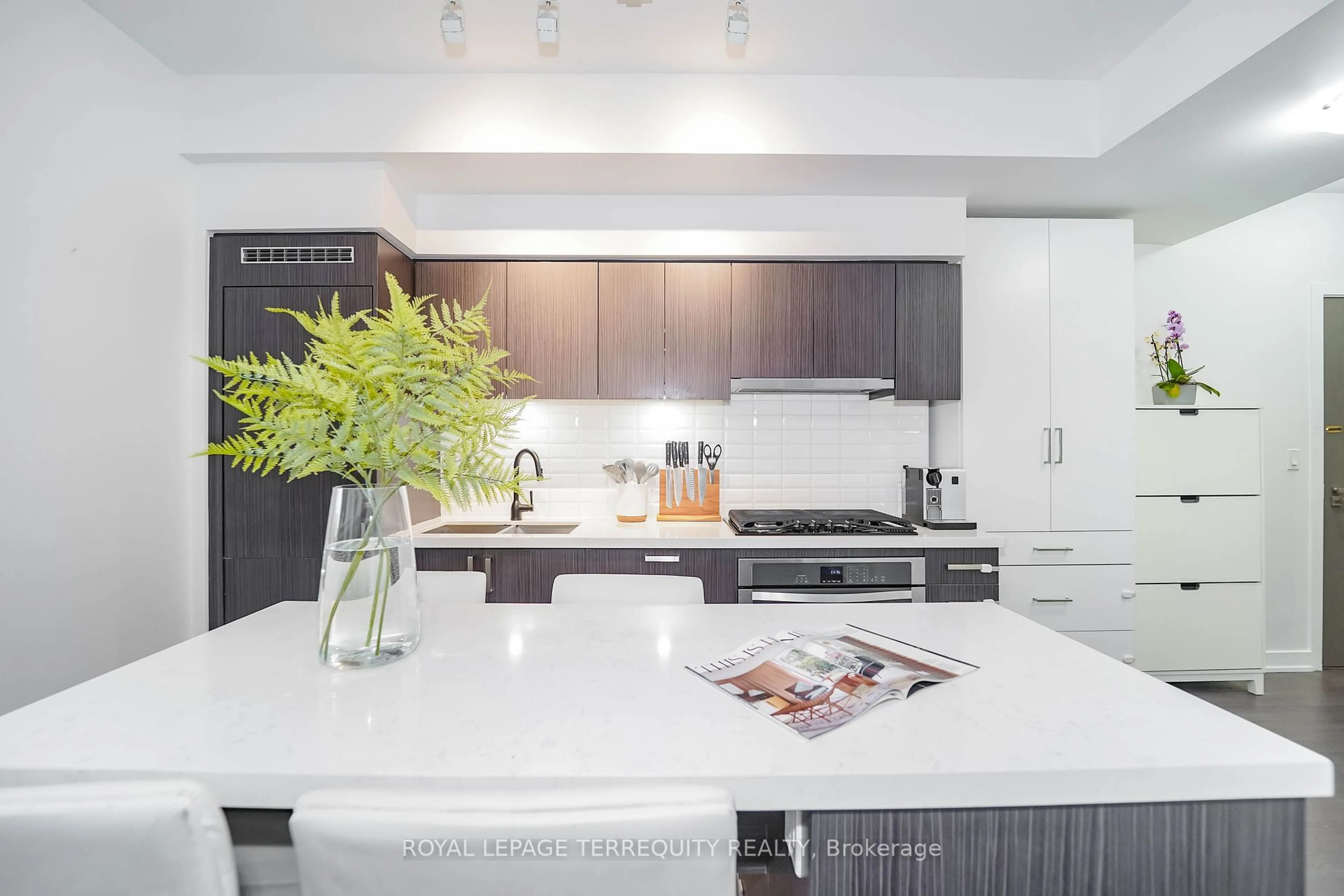 Contemporary kitchen, ceramic/tile floor for 501 St. Clair Ave #301, Toronto Ontario M5P 0A2