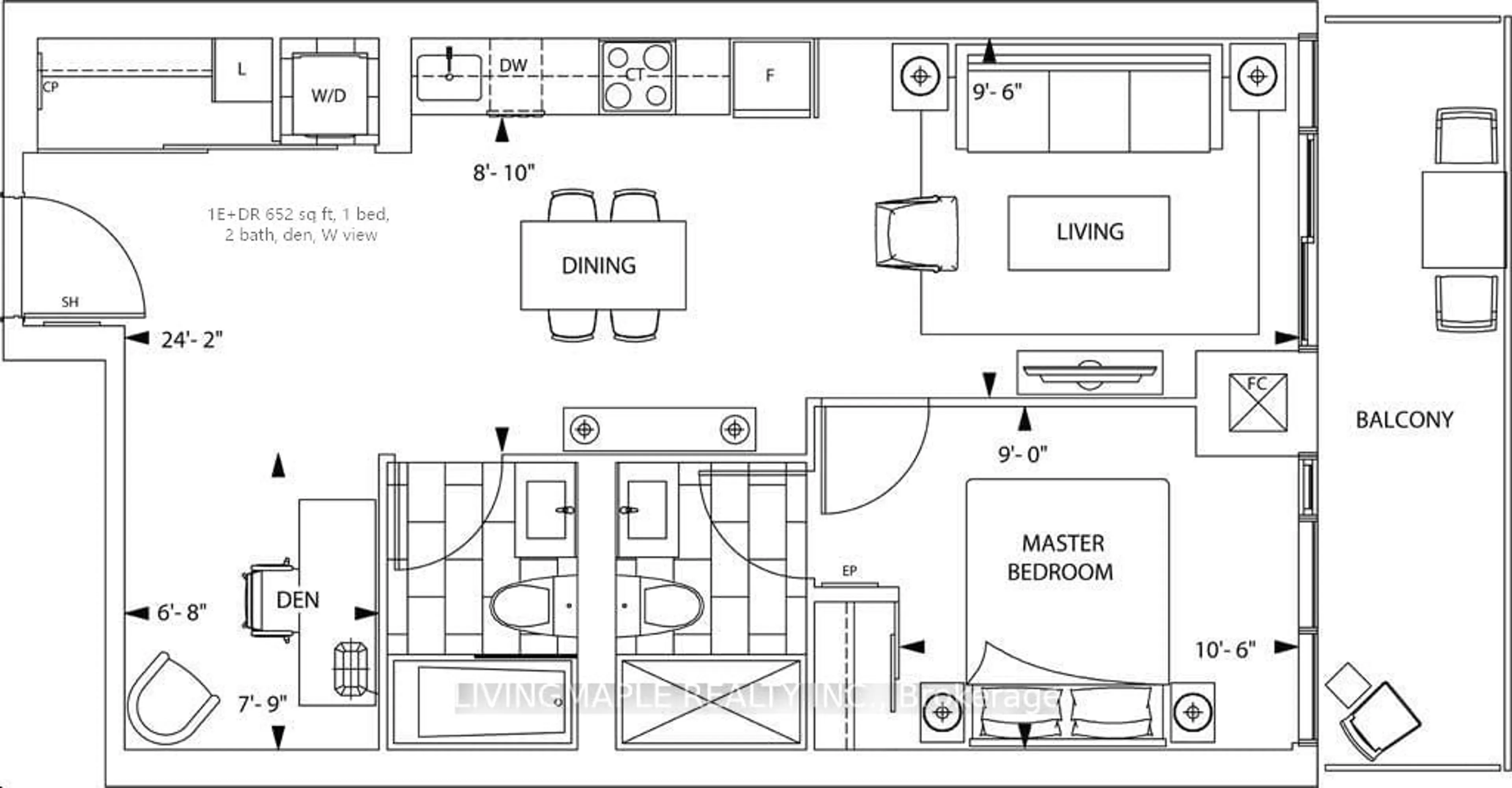Floor plan for 575 Bloor St #2709, Toronto Ontario M4W 0B2