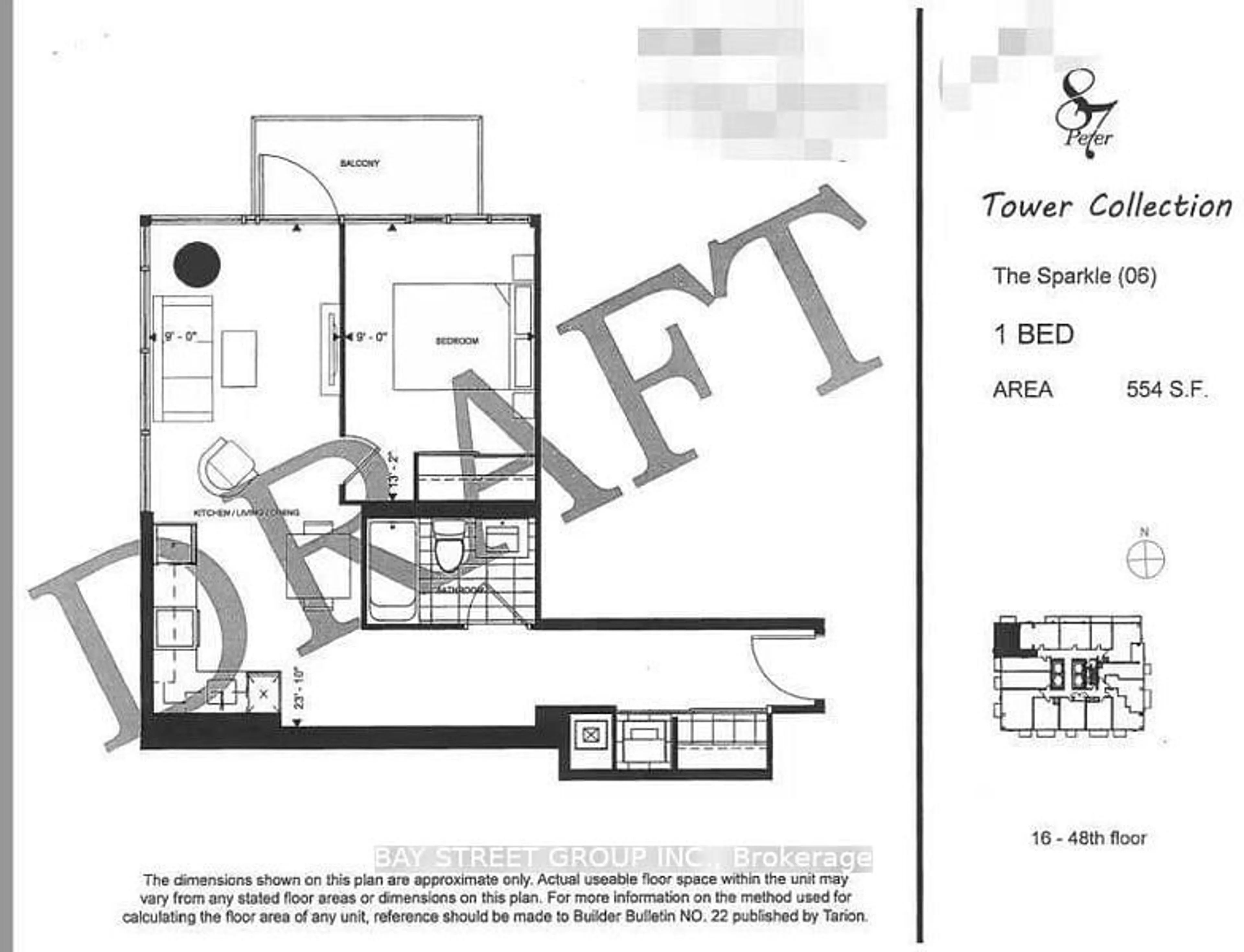 Floor plan for 87 Peter St #4506, Toronto Ontario M5V 0P1