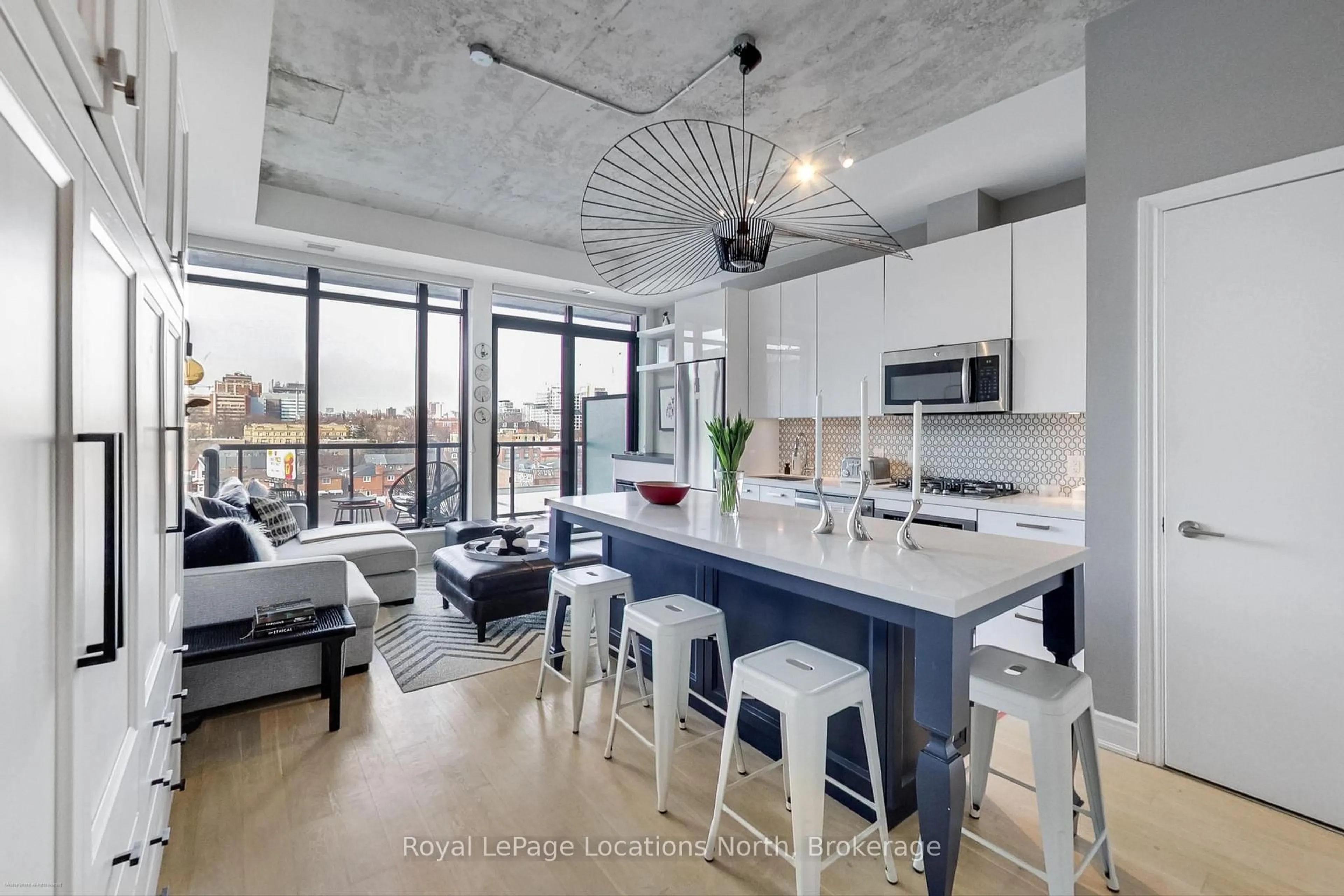 Open concept kitchen, cement floor for 608 Richmond St #619, Toronto Ontario M5V 0N9