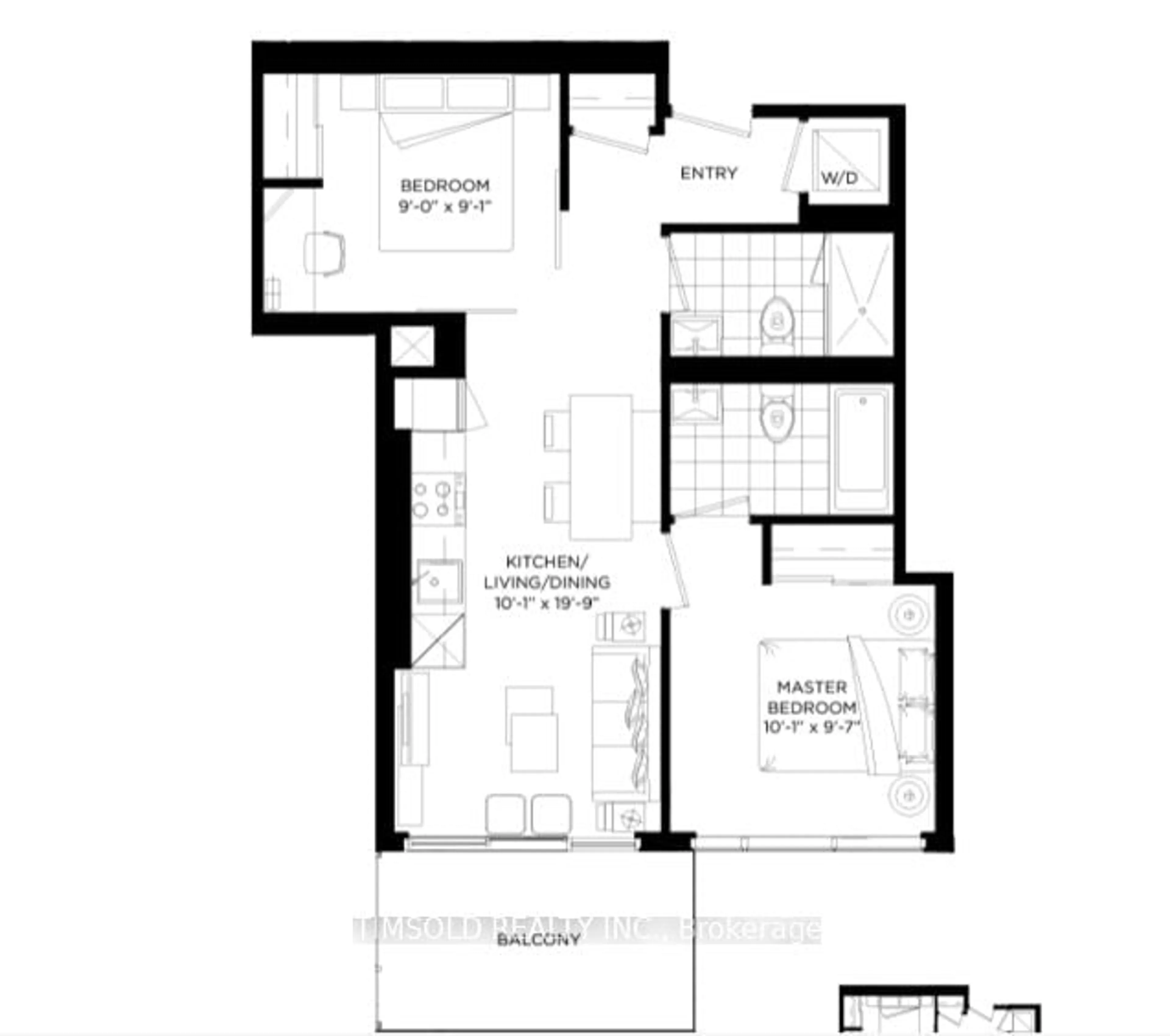 Floor plan for 50 O'Neill Rd #1601, Toronto Ontario M3C 0R1