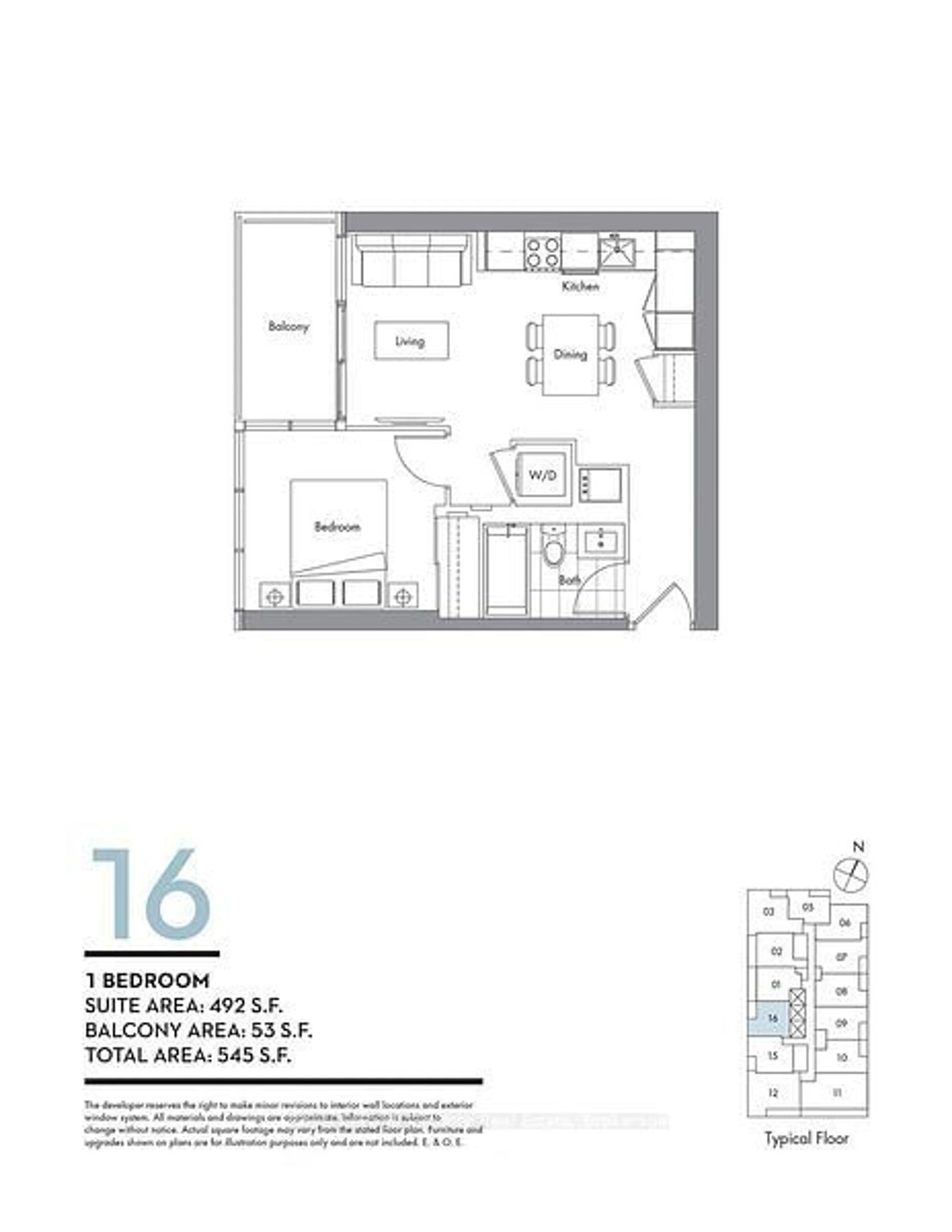 Floor plan for 19 Bathurst St #1216, Toronto Ontario M5V 0N2