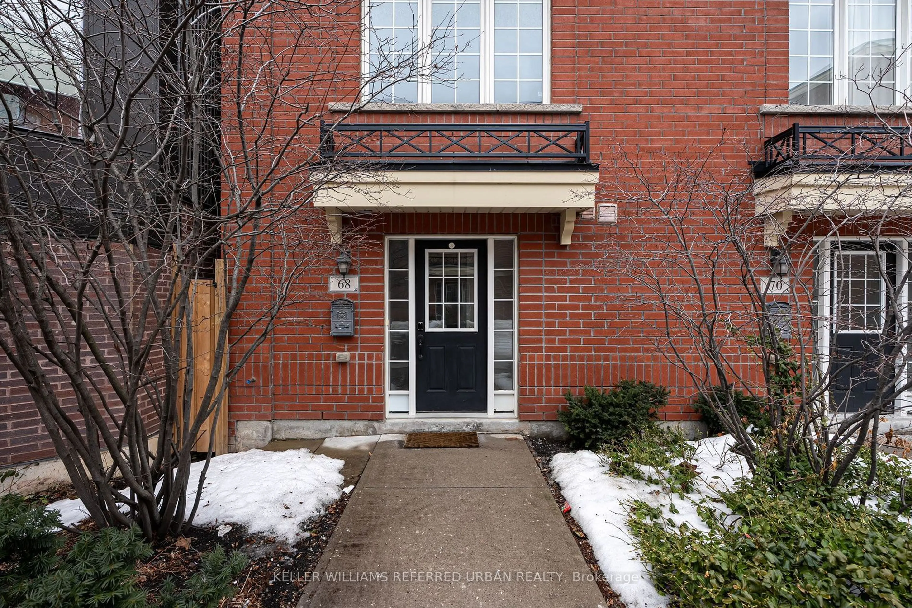 Home with brick exterior material, street for 68 Raffeix Lane, Toronto Ontario M5A 3P1