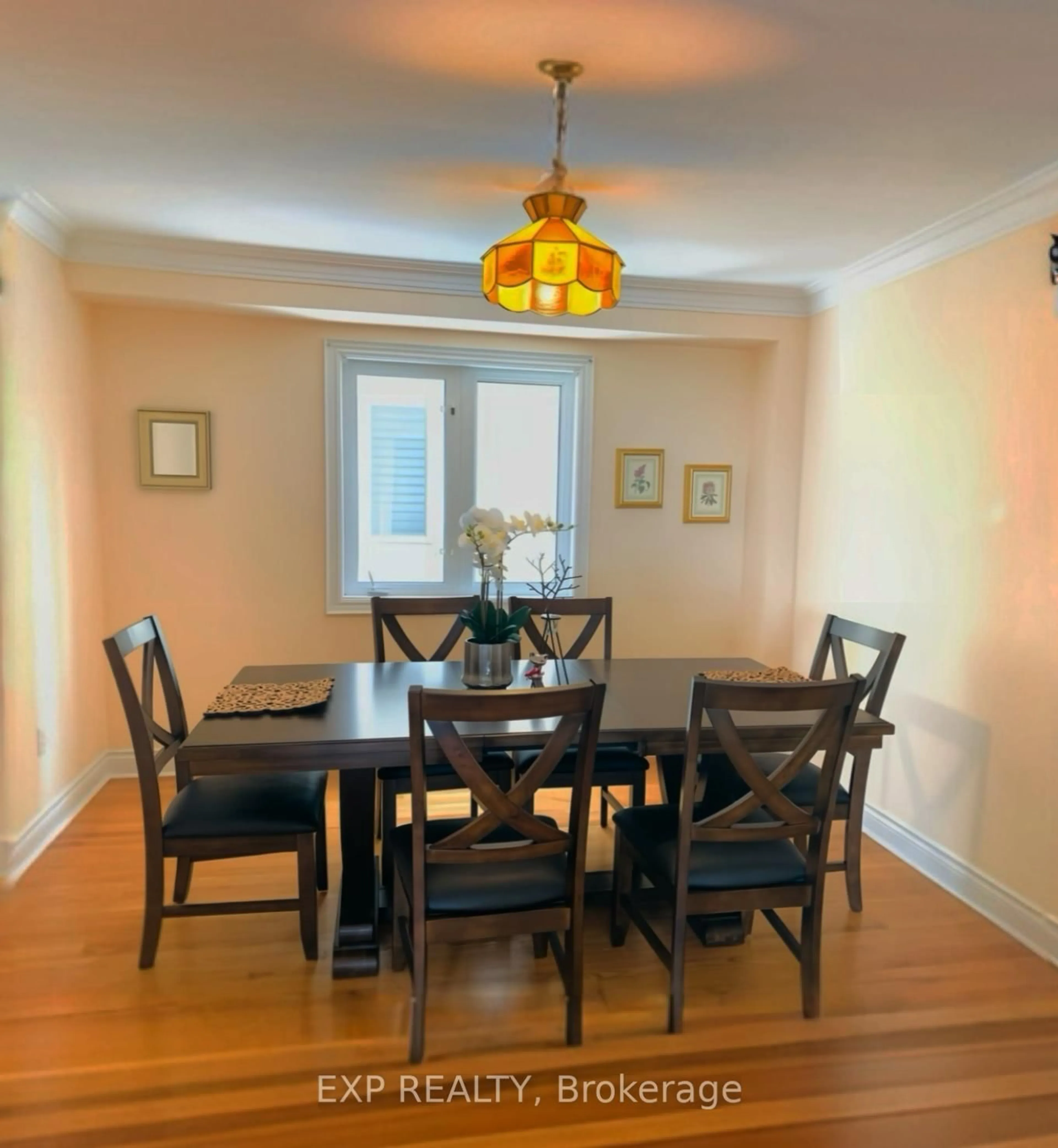 Dining room, wood/laminate floor for 97 Drewry Ave, Toronto Ontario M2M 1E1