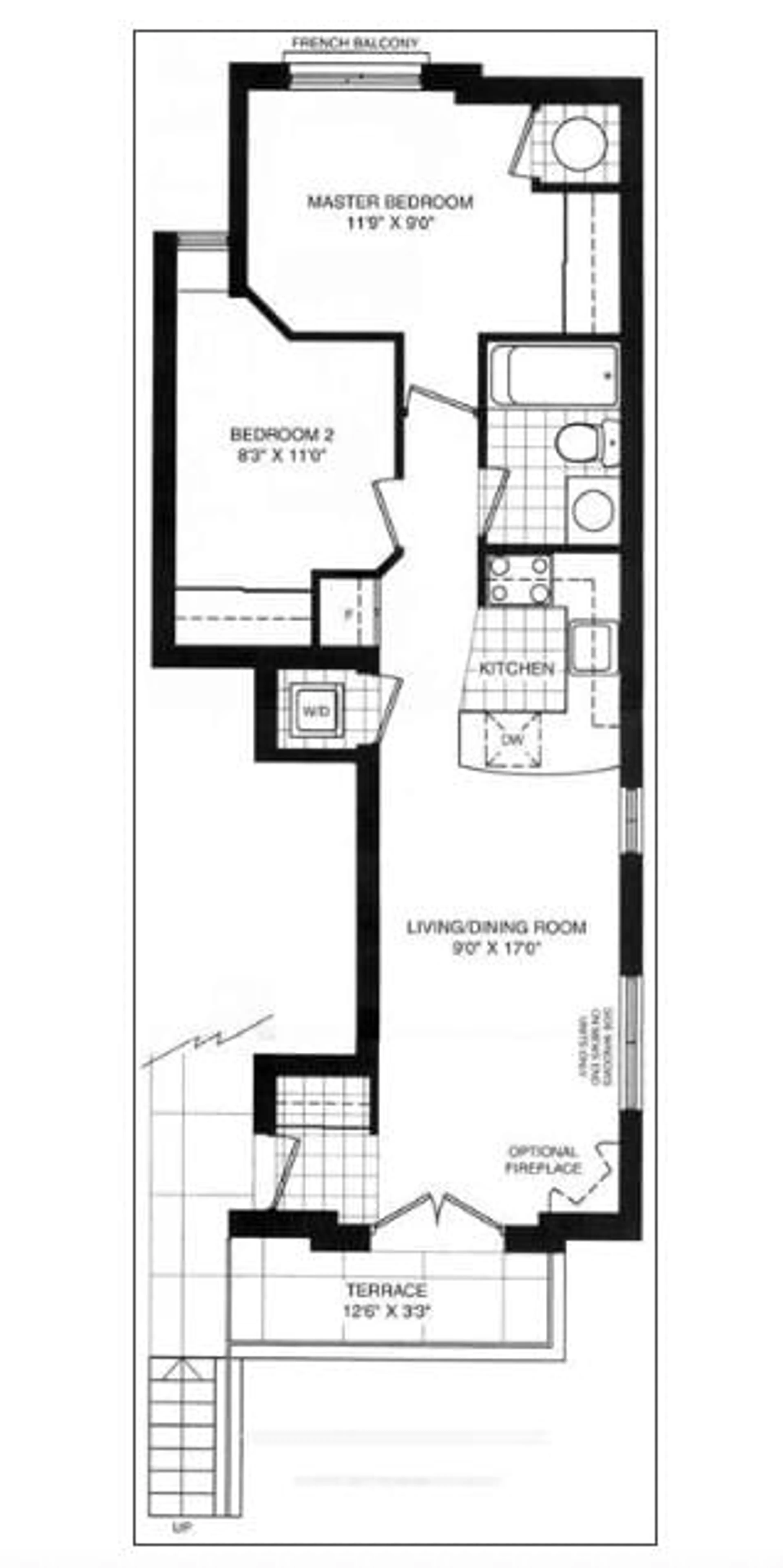 Floor plan for 415 Jarvis St #205, Toronto Ontario M4Y 3C1