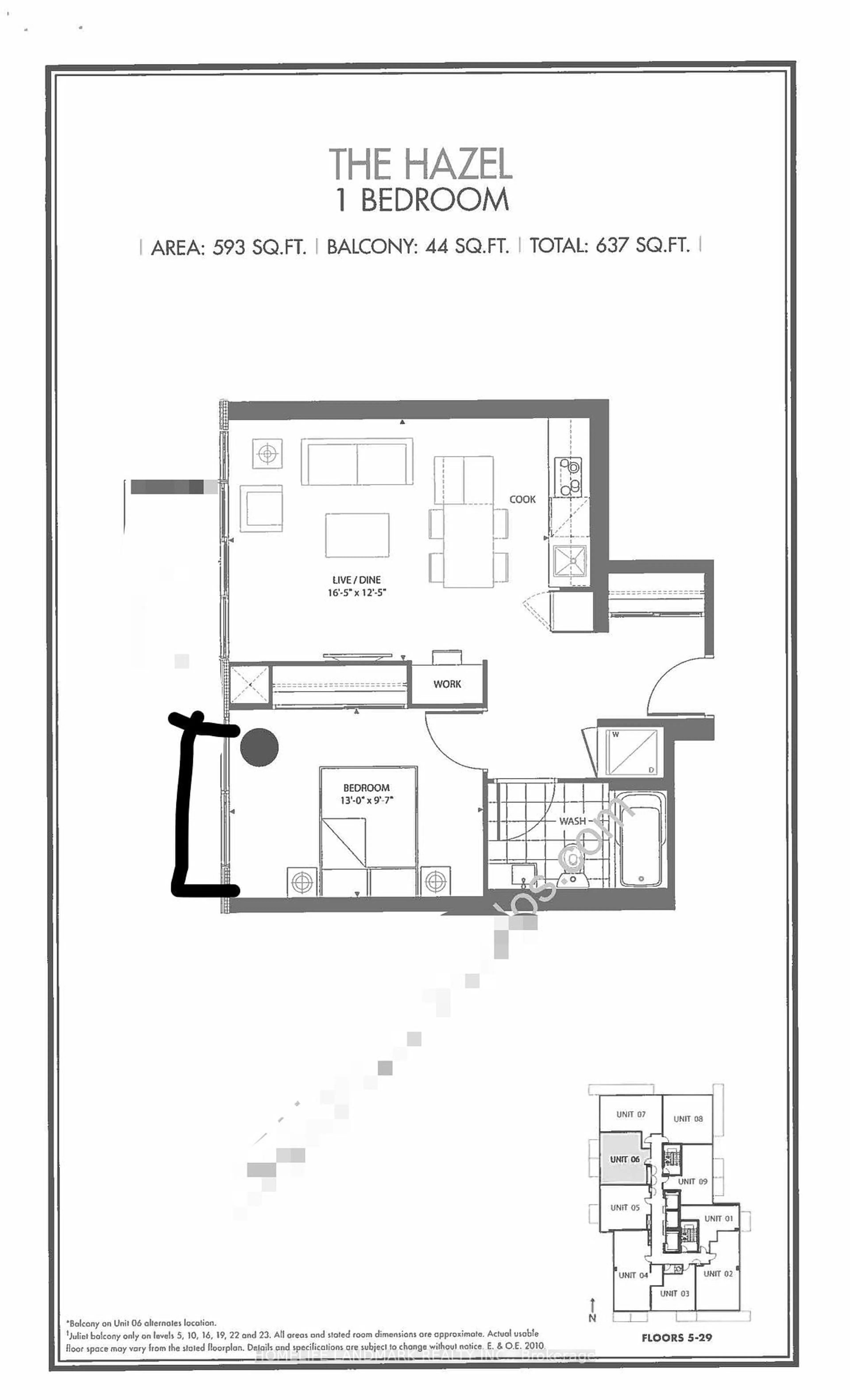 Floor plan for 75 St. Nicholas St #606, Toronto Ontario M4Y 0A5