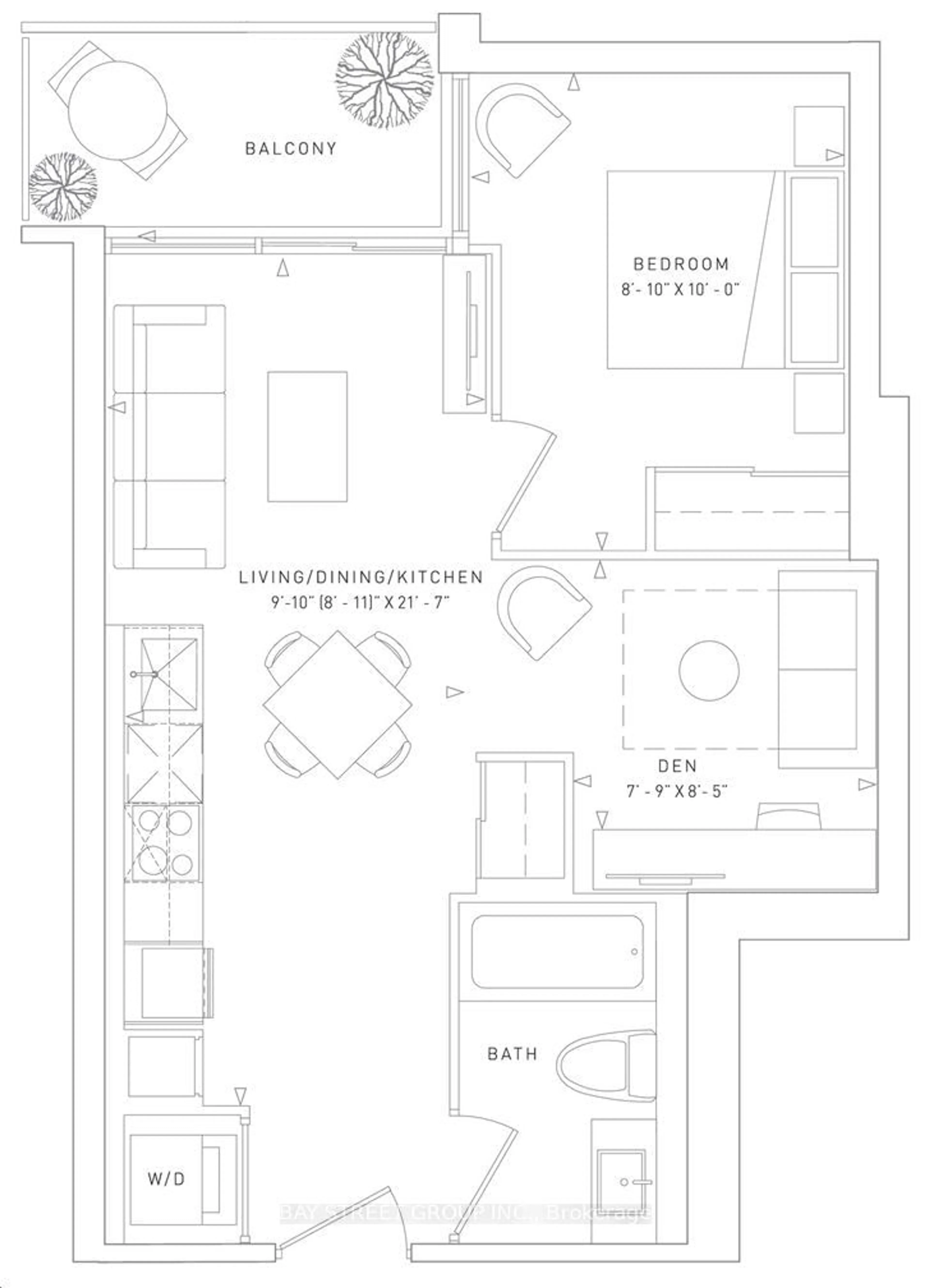 Floor plan for 250 Lawrence Ave #526, Toronto Ontario M5M 1B2