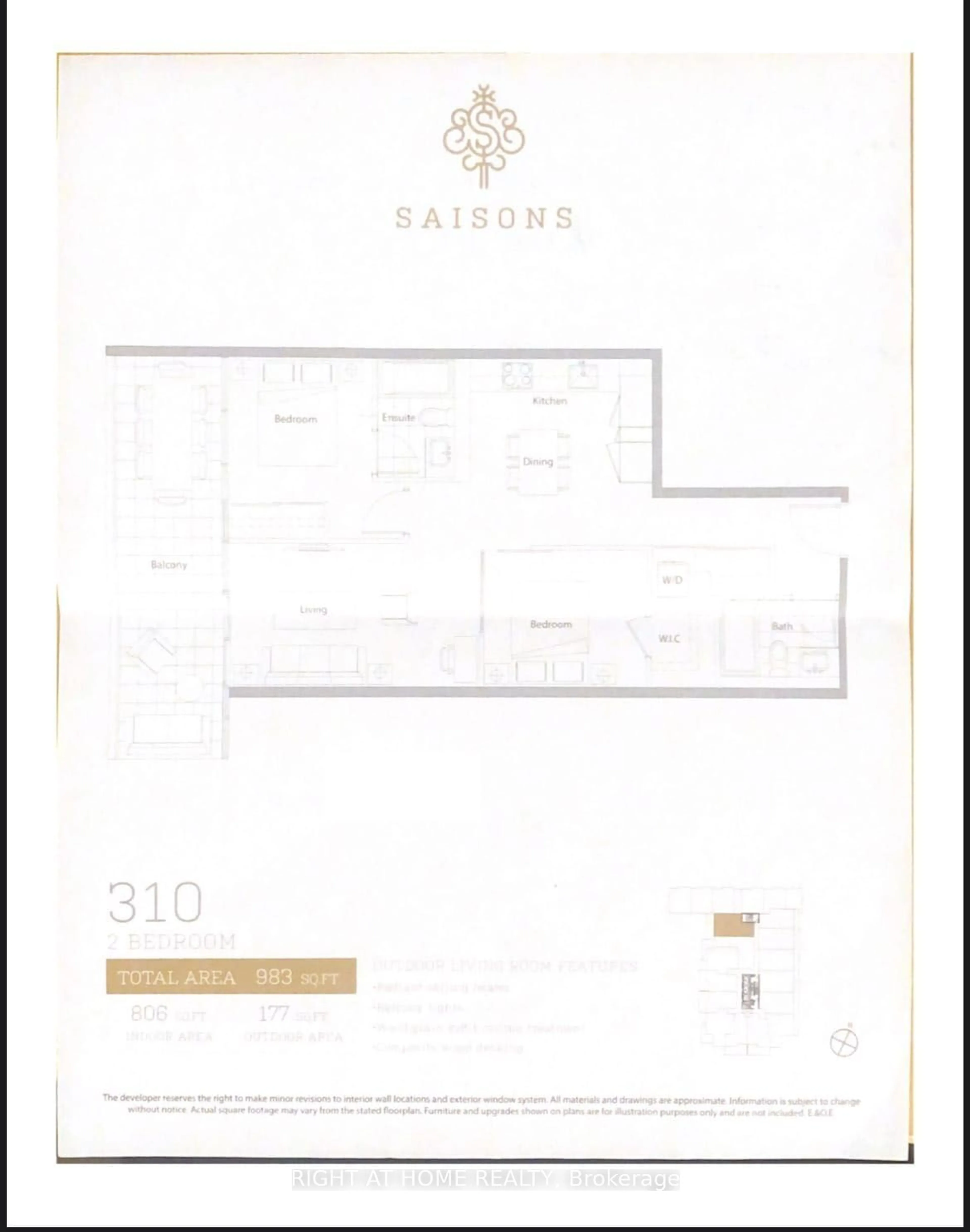 Floor plan for 27 McMahon Dr #310, Toronto Ontario M2K 0J2