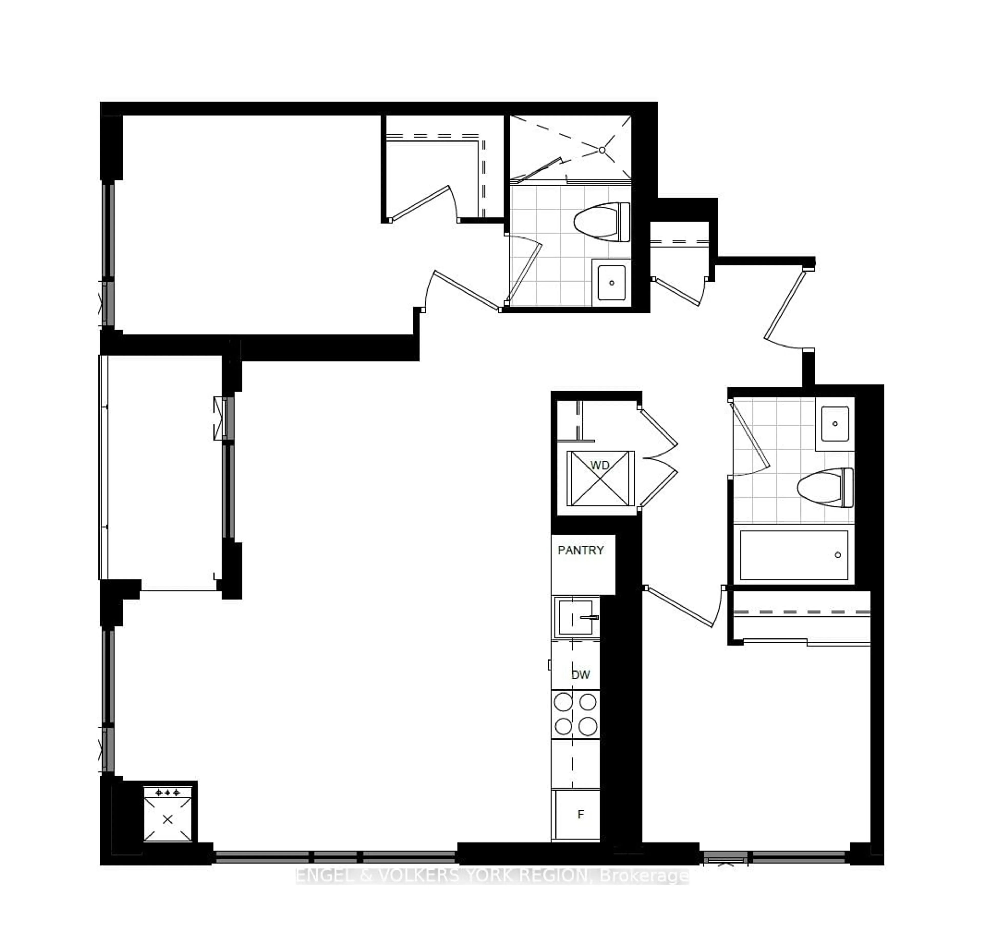 Floor plan for 28 Widmer St #3929, Toronto Ontario M5V 0T2