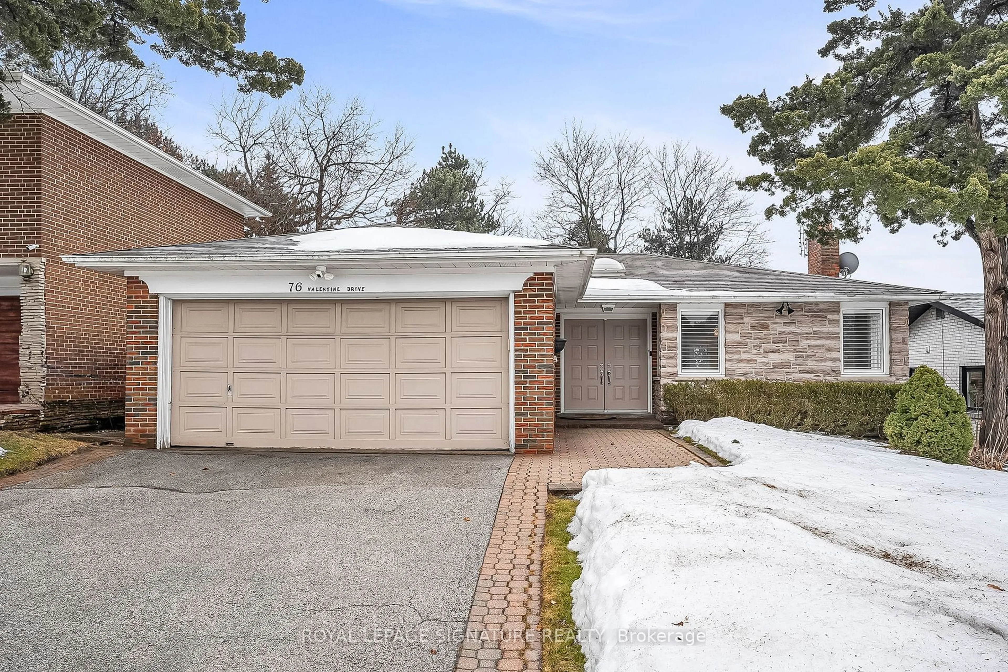 Home with brick exterior material, street for 76 Valentine Dr, Toronto Ontario M3A 3J8