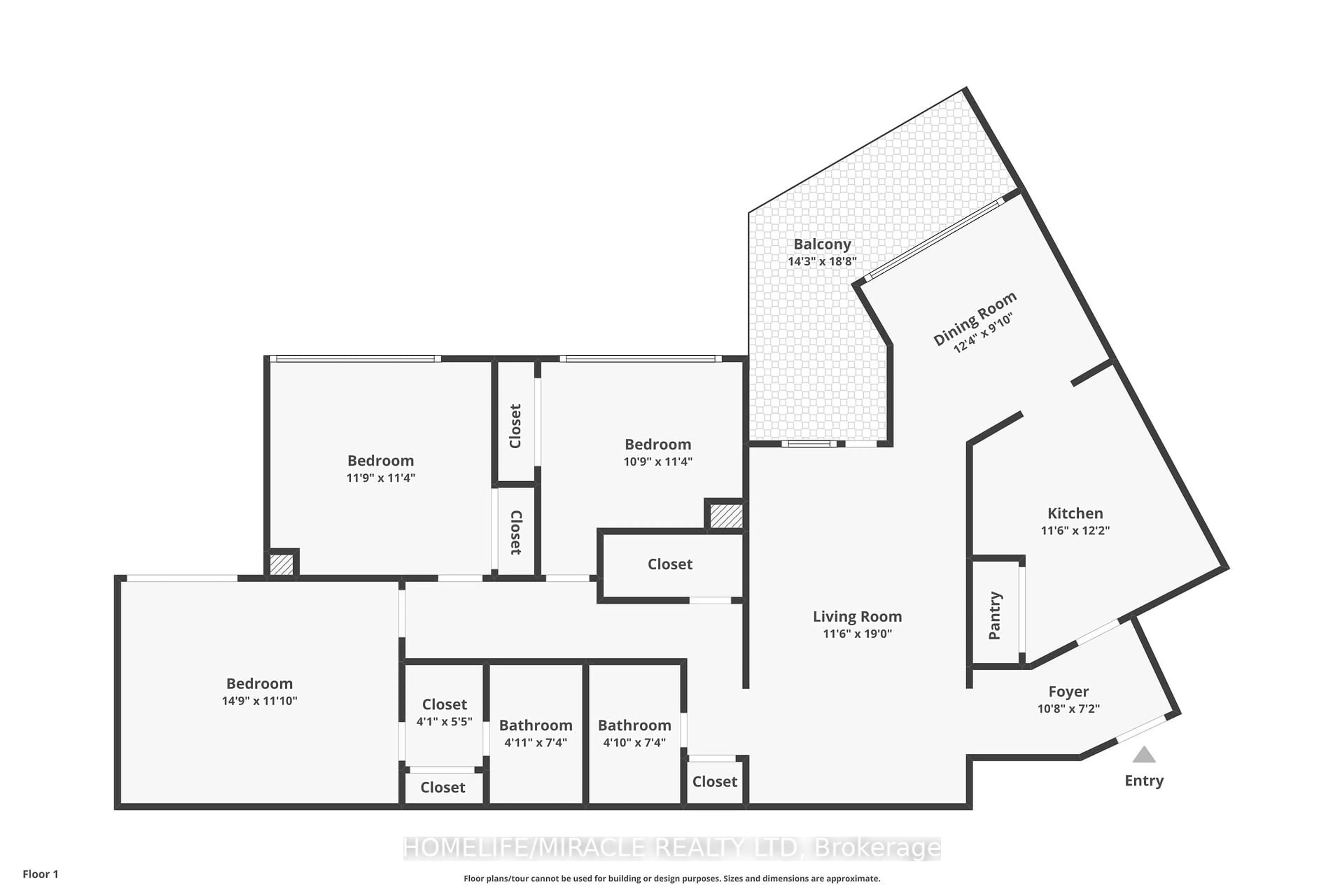 Floor plan for 150 Neptune Dr #Ph-2, Toronto Ontario M6A 2Y9