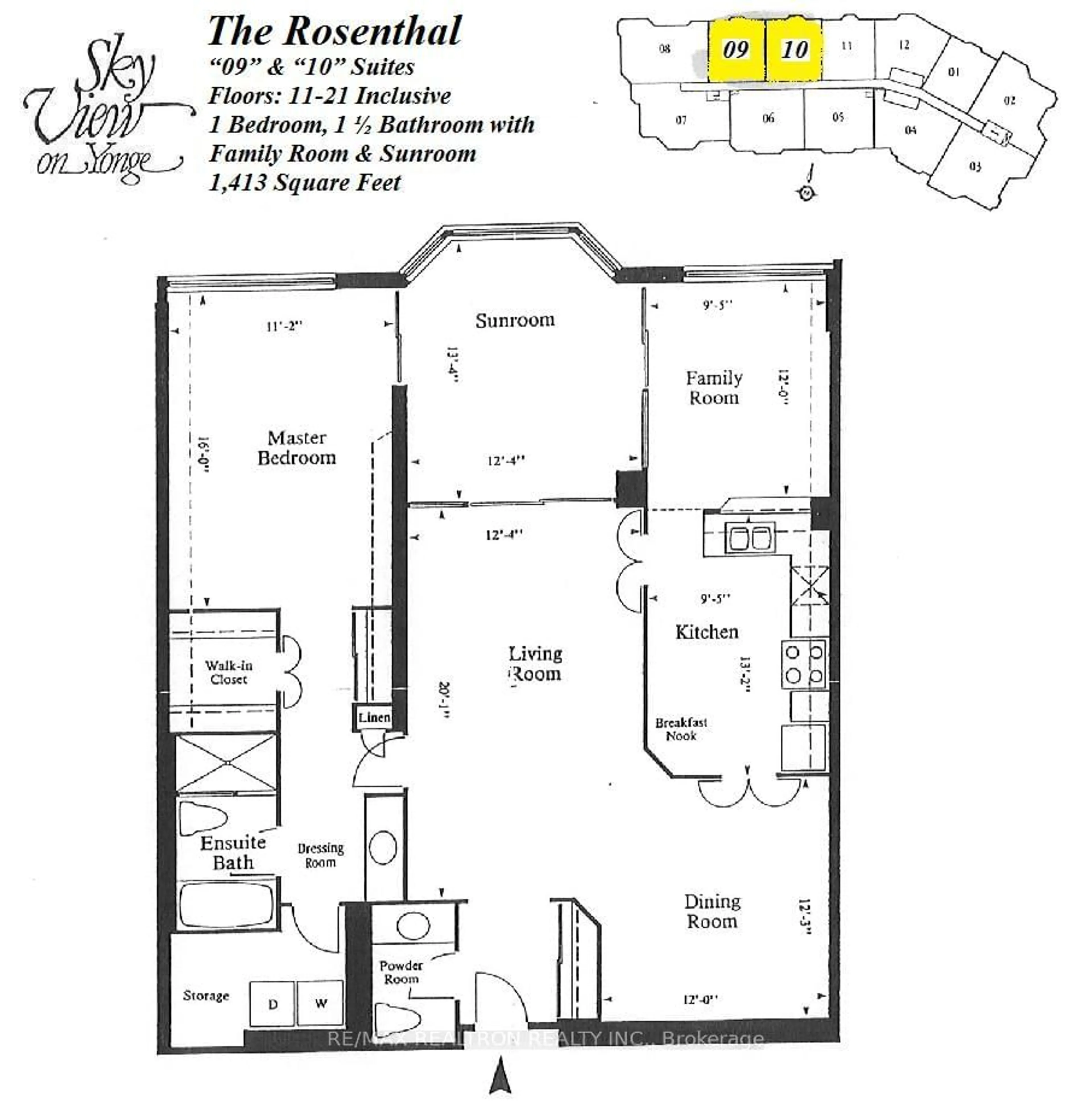 Floor plan for 5444 Yonge St #1810, Toronto Ontario M2N 6J4