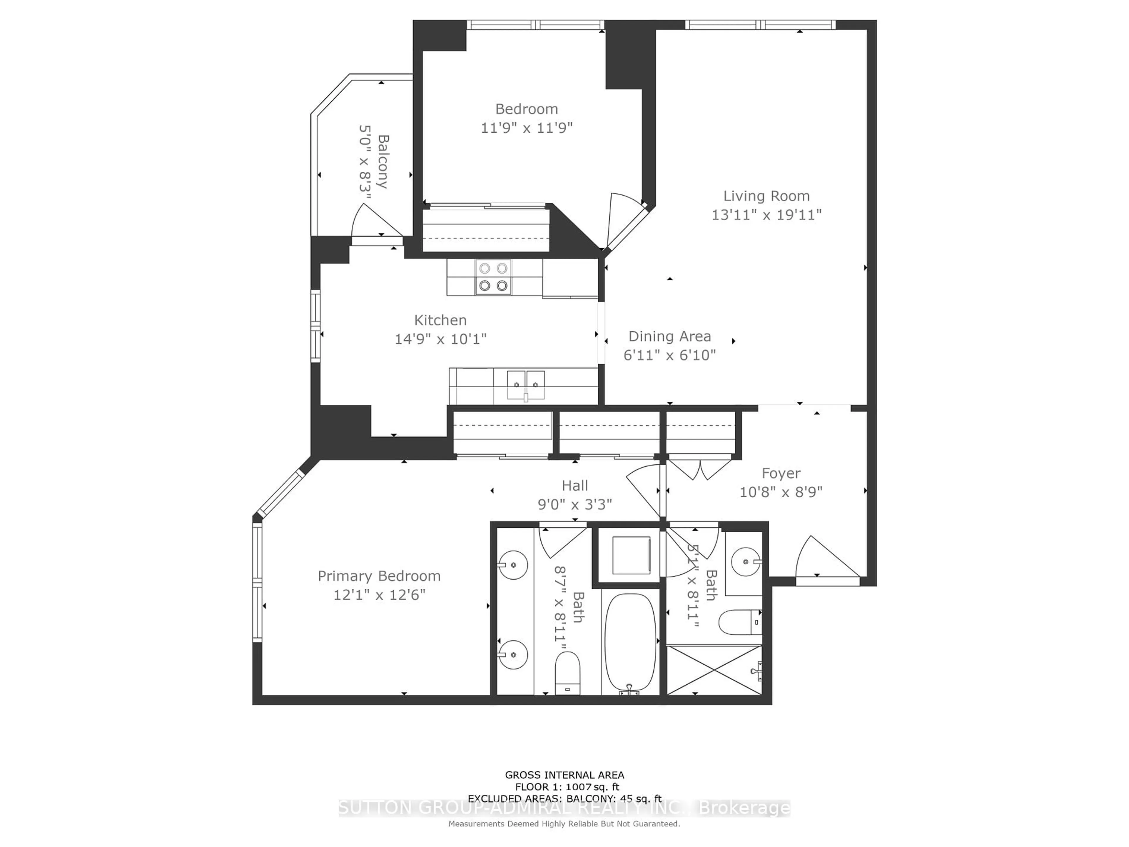 Floor plan for 78 Harrison Garden Blvd #1403, Toronto Ontario M2N 7E2