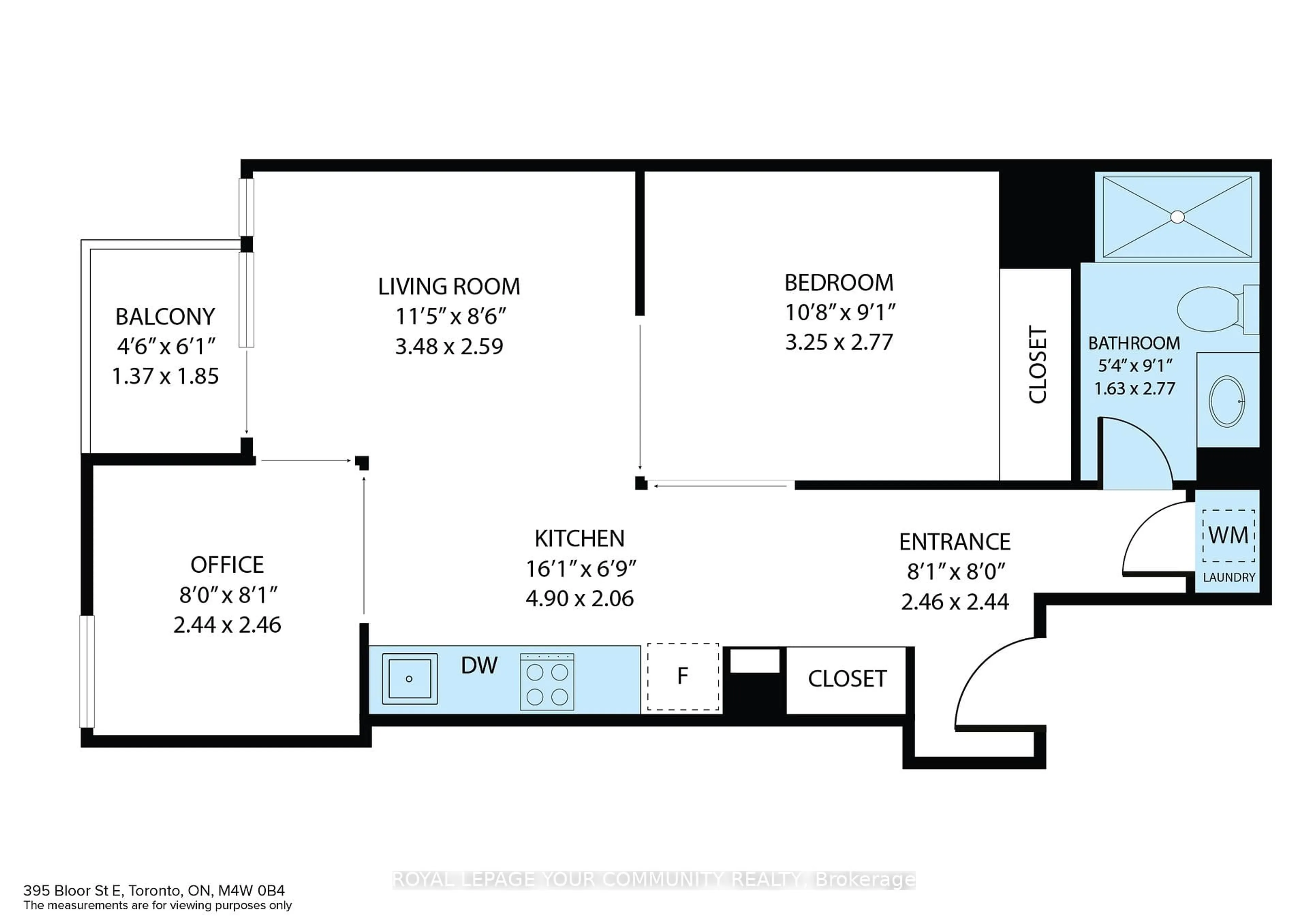 Floor plan for 395 Bloor St #2606, Toronto Ontario M4W 0B4