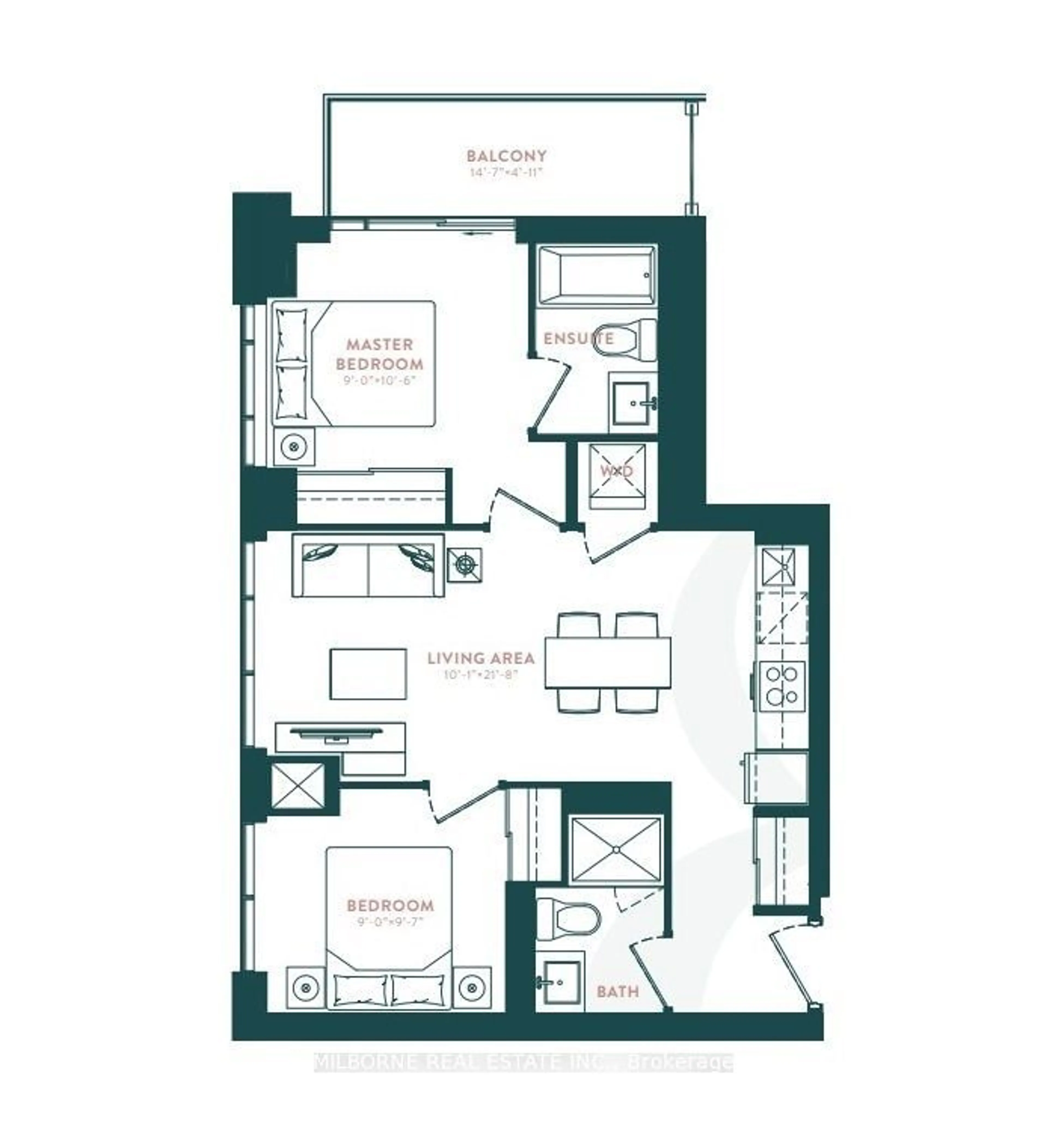 Floor plan for 5 Defries St #1508, Toronto Ontario M5A 0W7