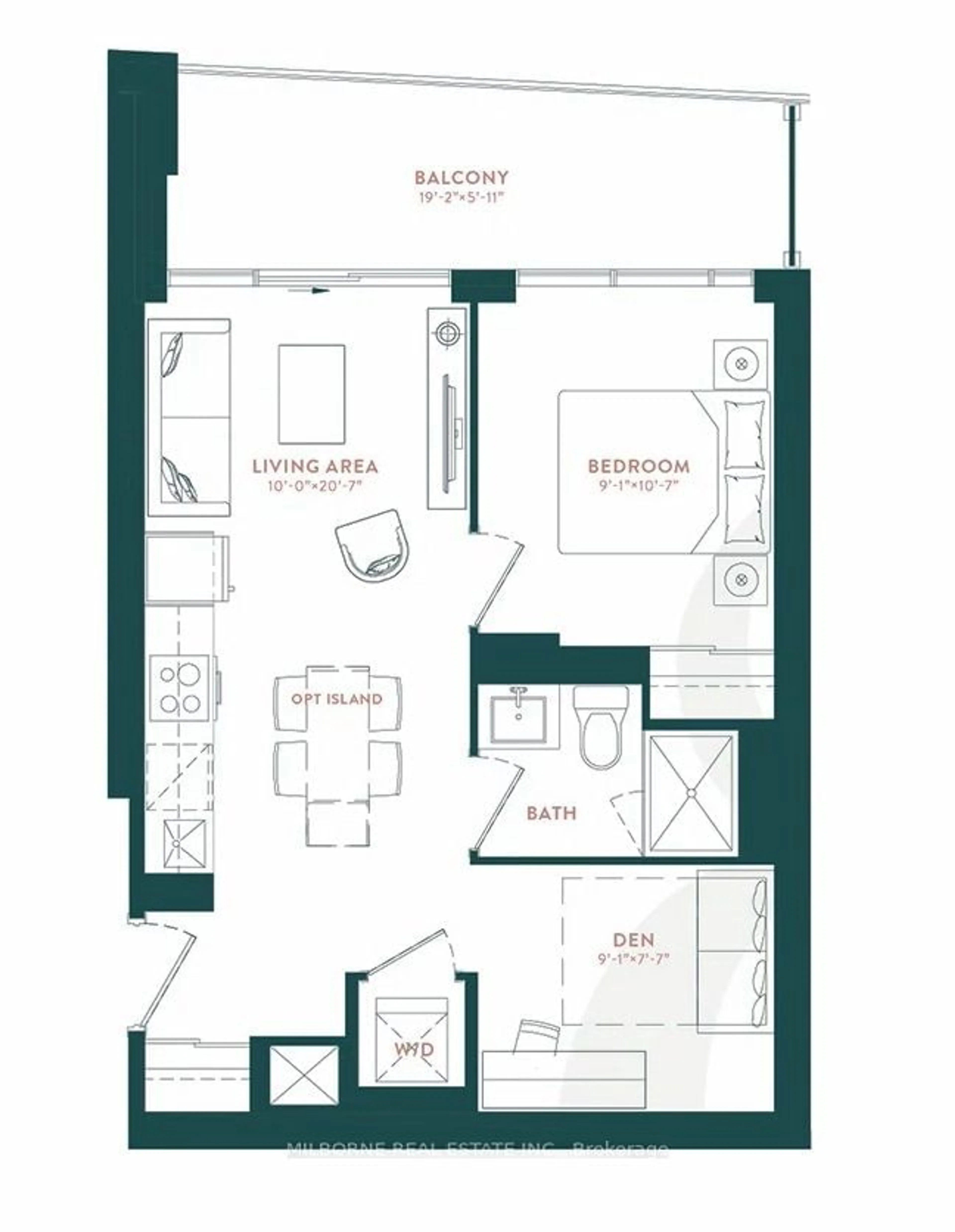 Floor plan for 5 Defries St #1412, Toronto Ontario M5A 0W7