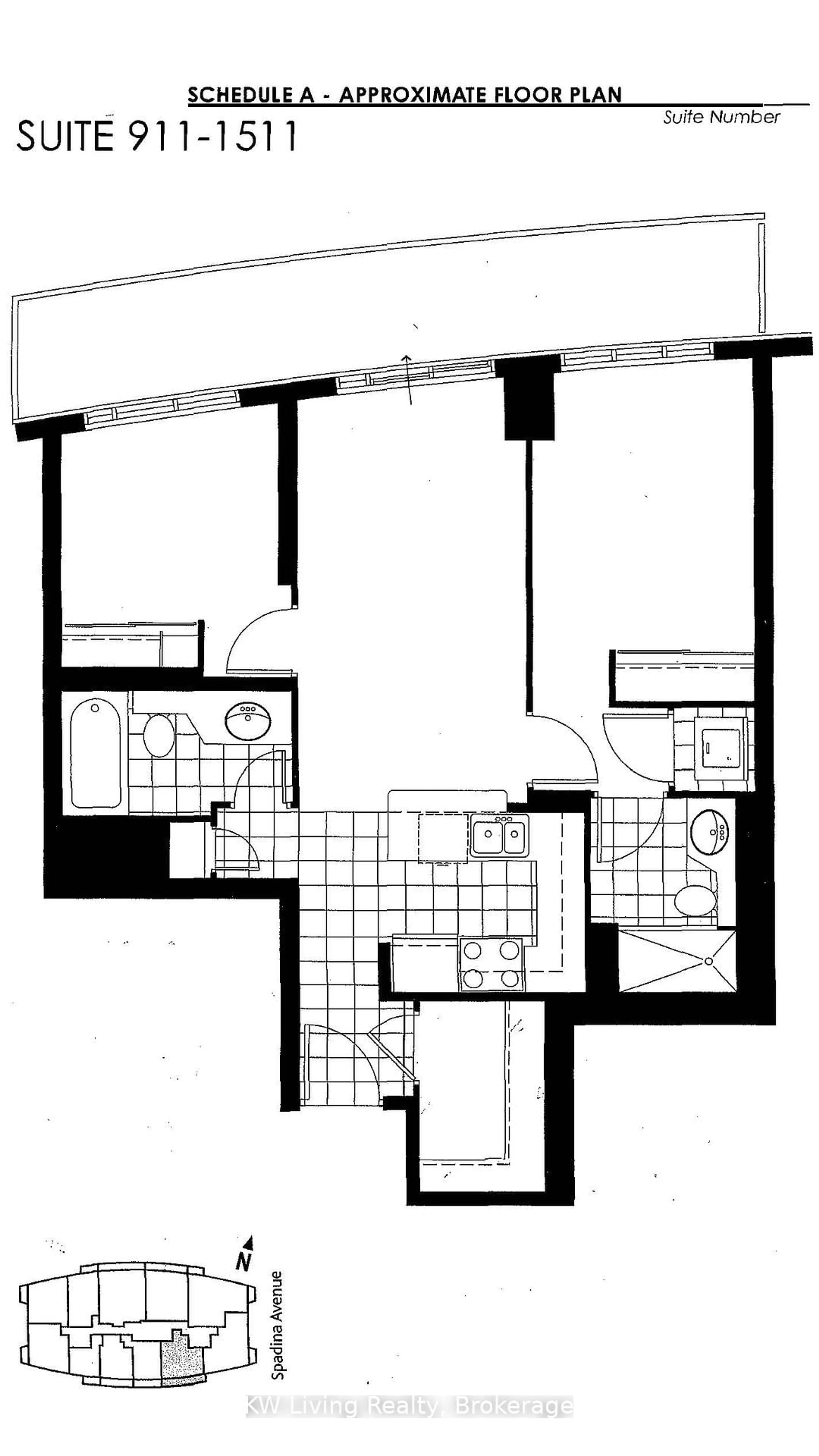 Floor plan for 736 Spadina Ave #1411, Toronto Ontario M5S 2J6
