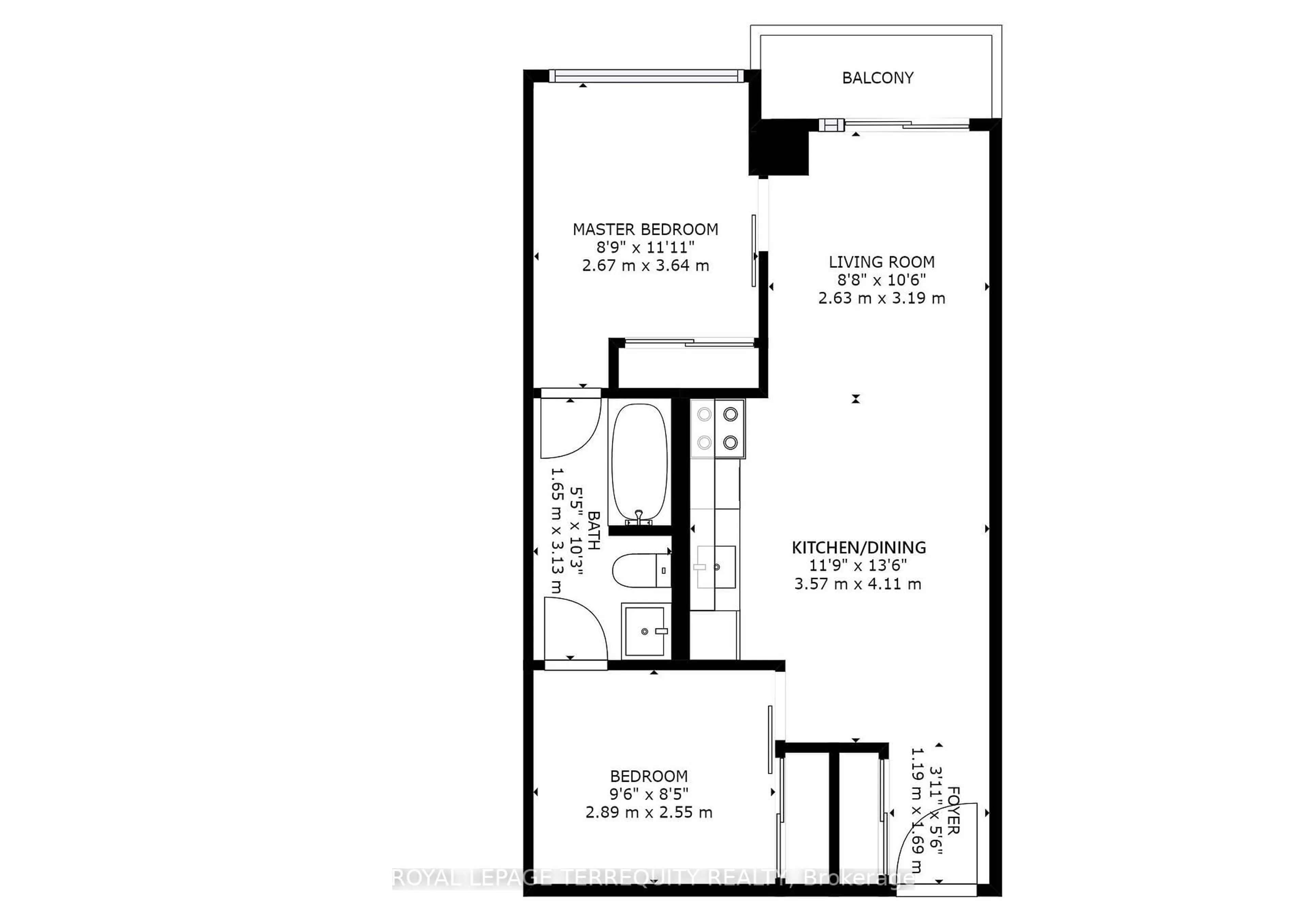 Floor plan for 150 Sudbury St #1014, Toronto Ontario M6J 3S8