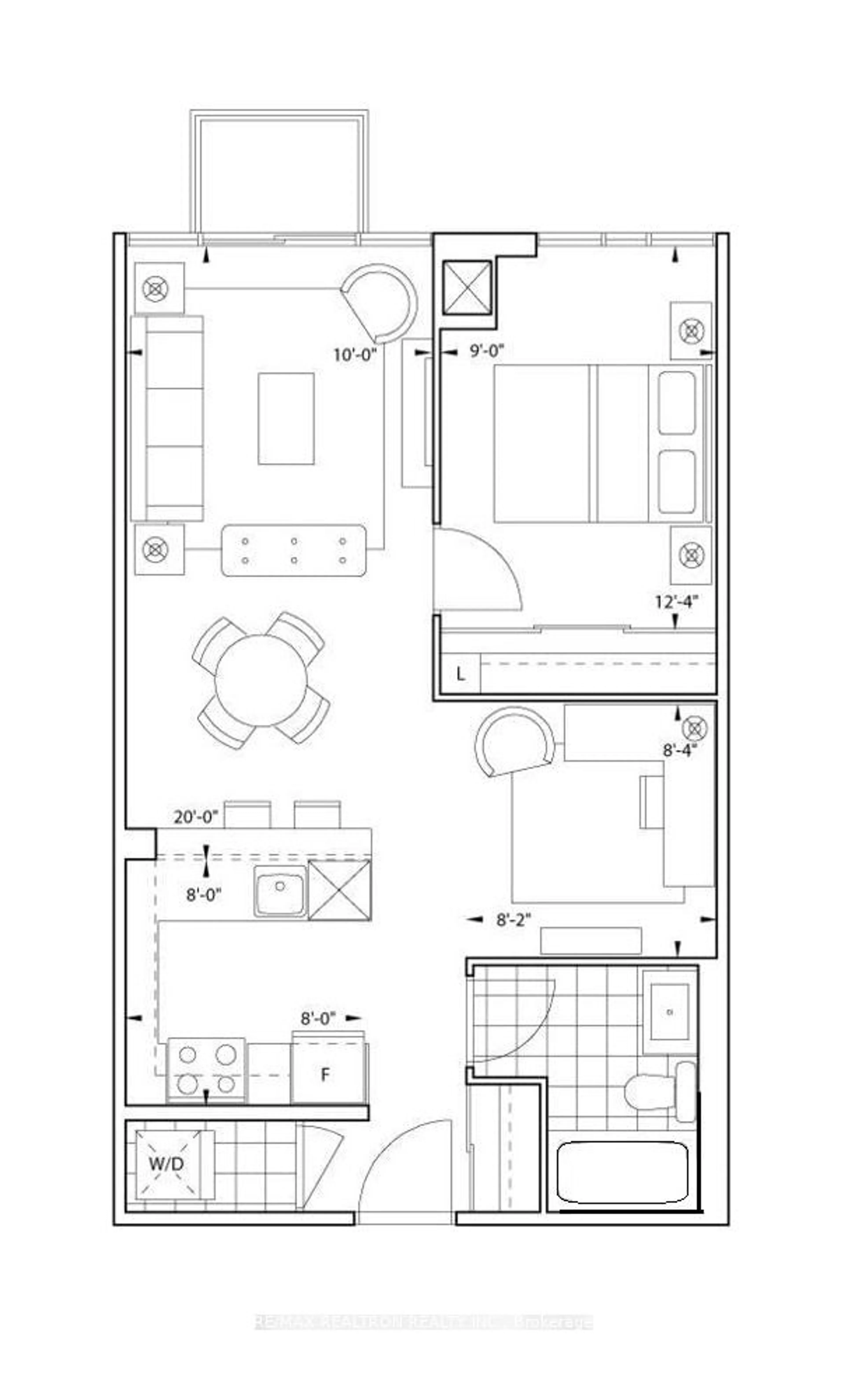 Floor plan for 560 Front St #319, Toronto Ontario M5V 1C1