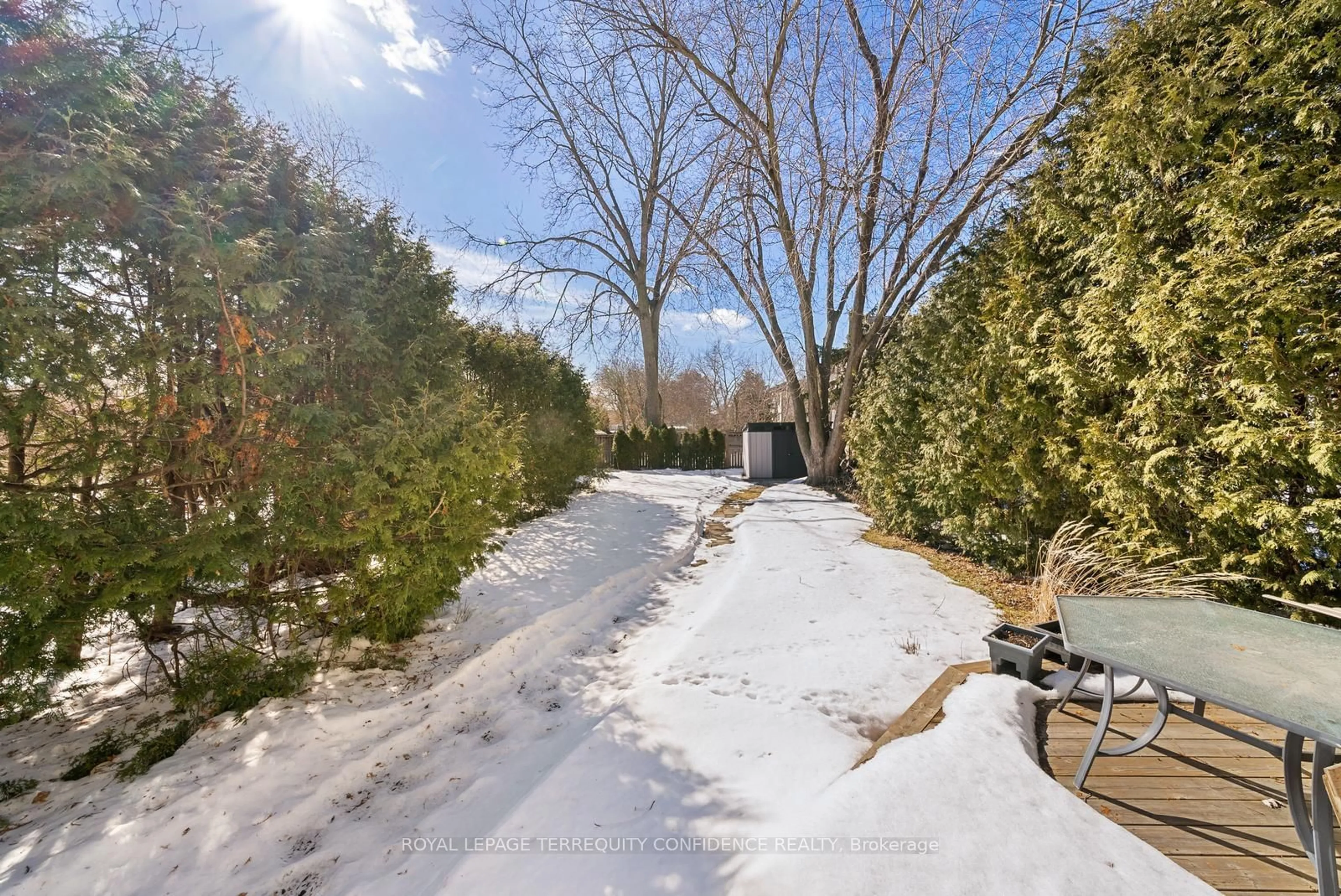 A pic from outside/outdoor area/front of a property/back of a property/a pic from drone, forest/trees view for 10 Abbotsford Rd, Toronto Ontario M2N 2P7