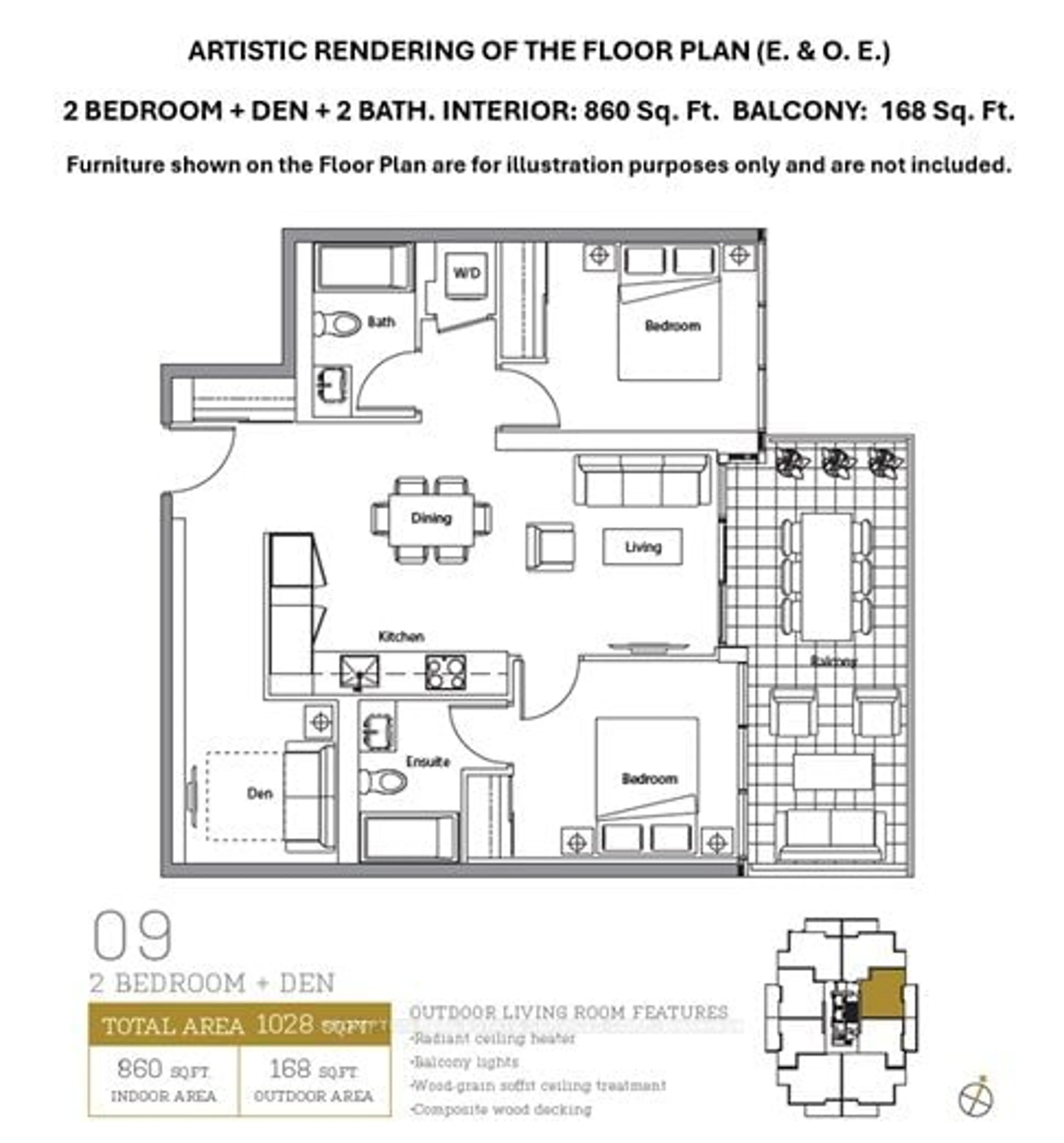 Floor plan for 25 McMahon Dr #2009, Toronto Ontario M2K 0J1