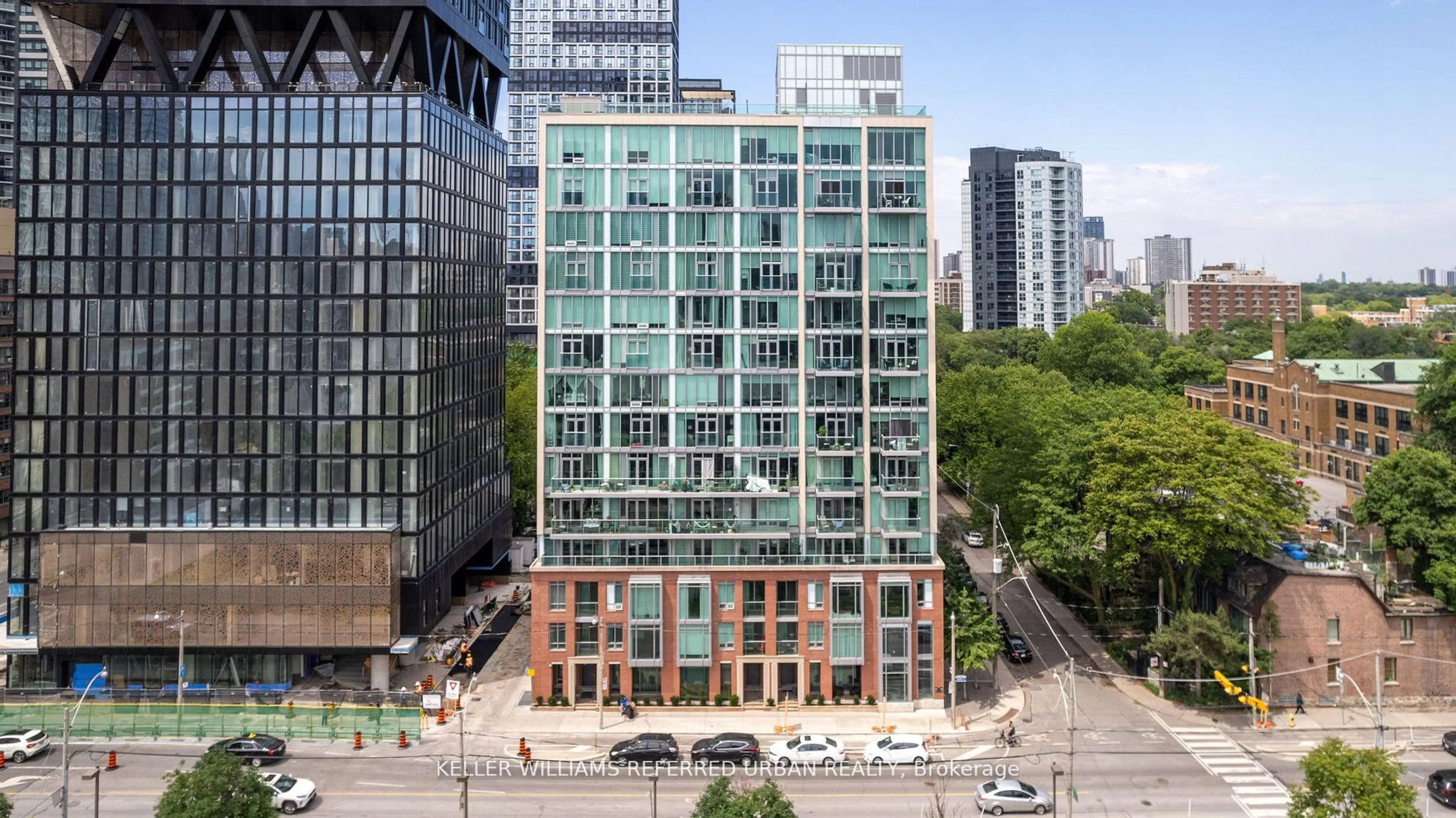 A pic from outside/outdoor area/front of a property/back of a property/a pic from drone, city buildings view from balcony for 220 George St #301, Toronto Ontario M5A 2N1