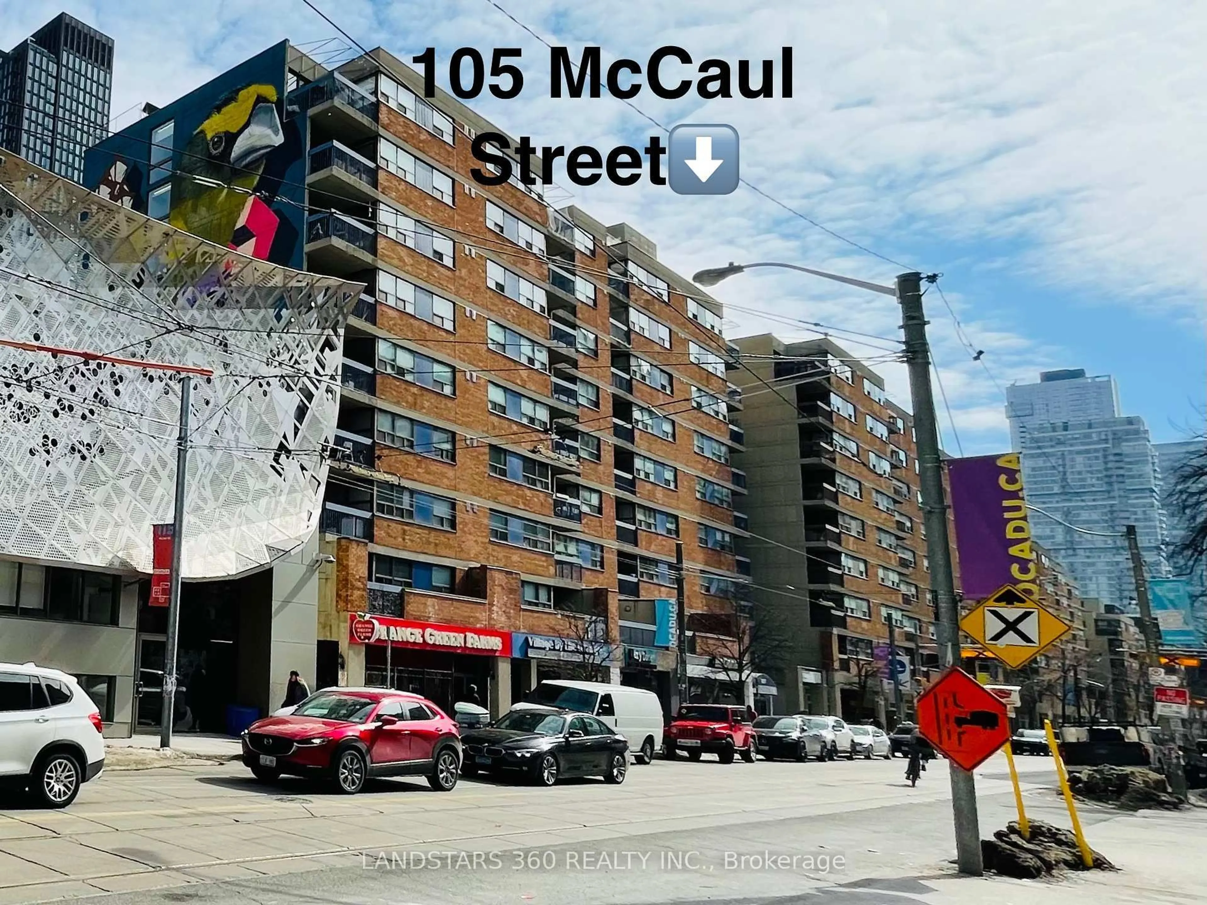 A pic from outside/outdoor area/front of a property/back of a property/a pic from drone, street for 105 McCaul St #503, Toronto Ontario M5T 2X4