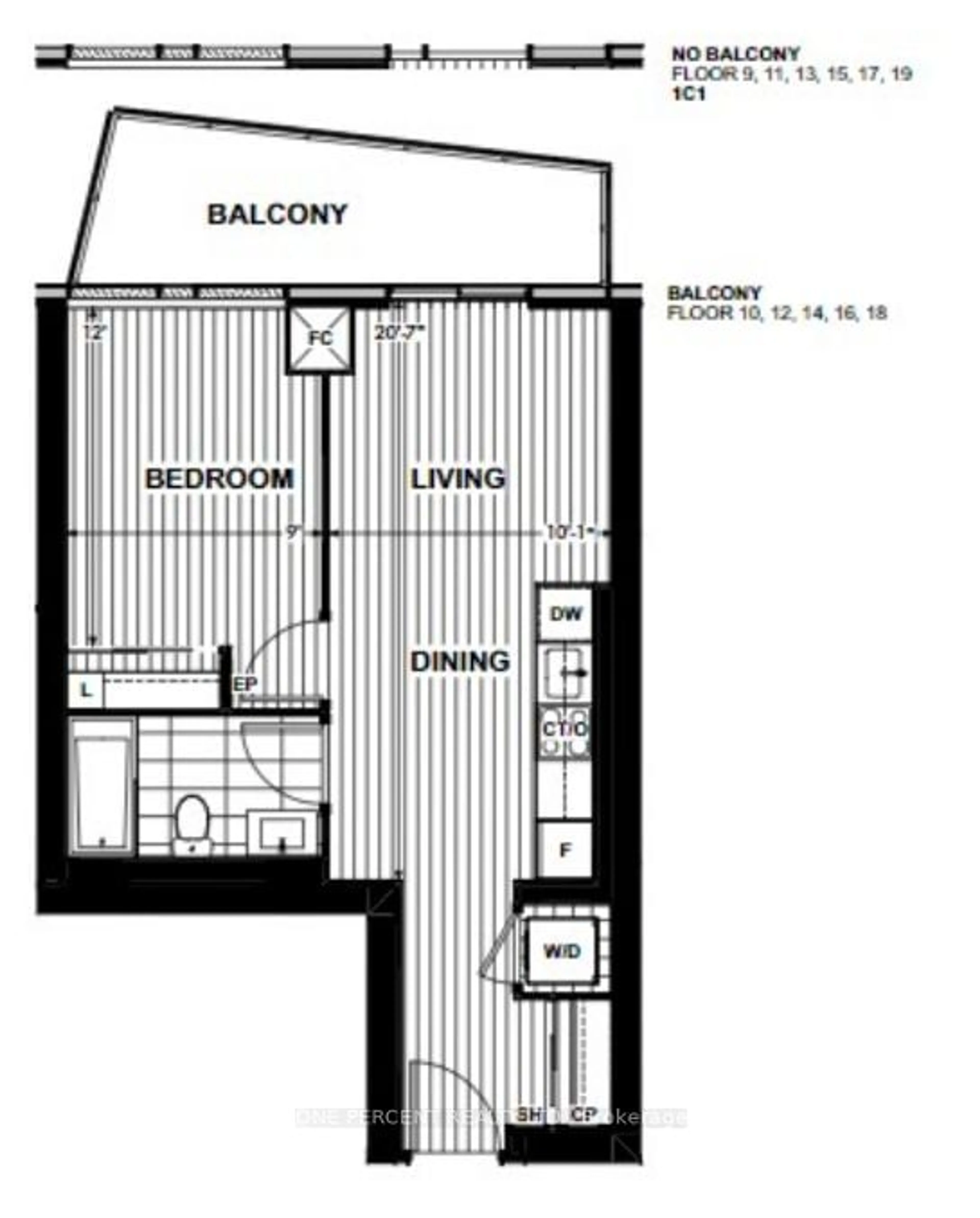 Floor plan for 470 Front St #1901, Toronto Ontario M5V 0V6