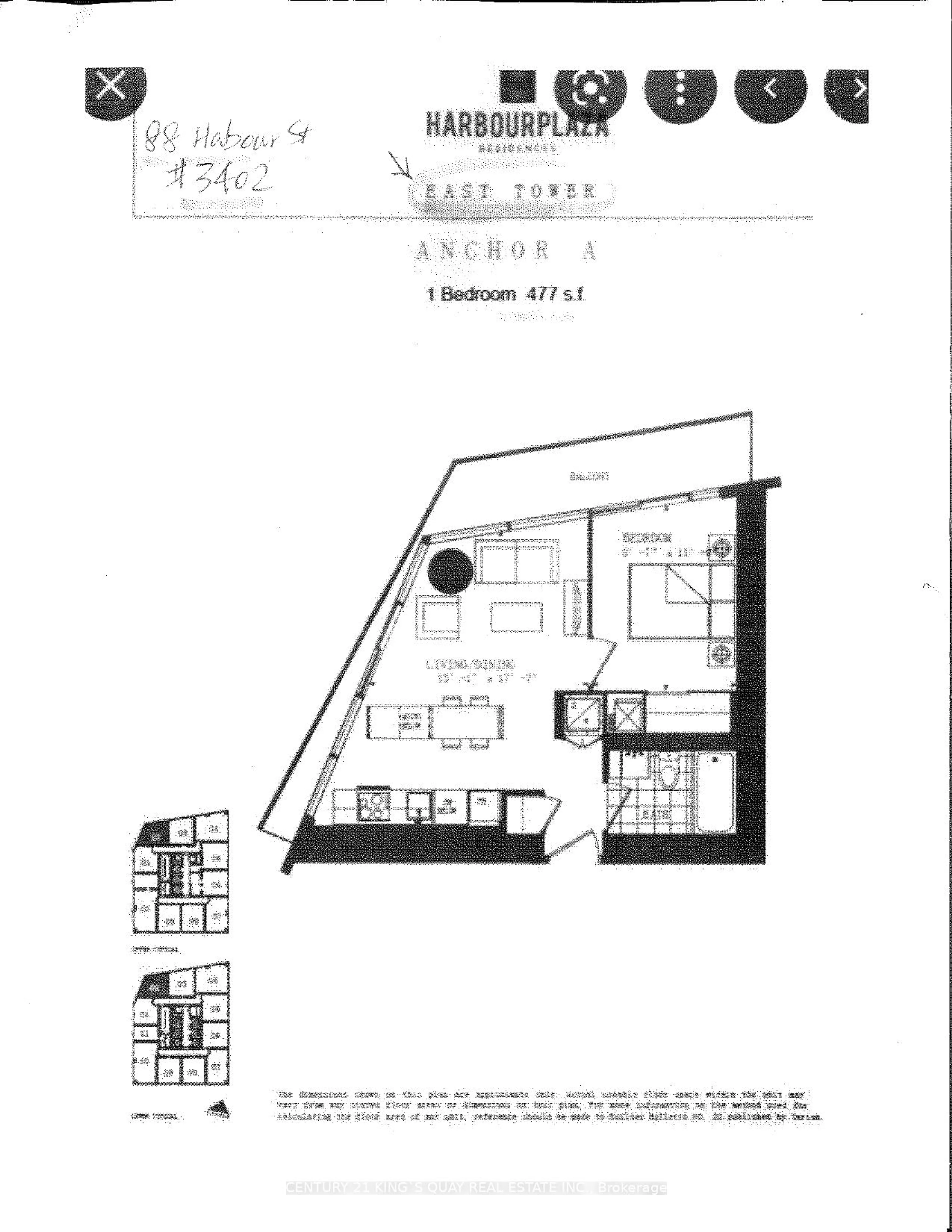 Floor plan for 88 Harbour St #3402, Toronto Ontario M5J 0C3