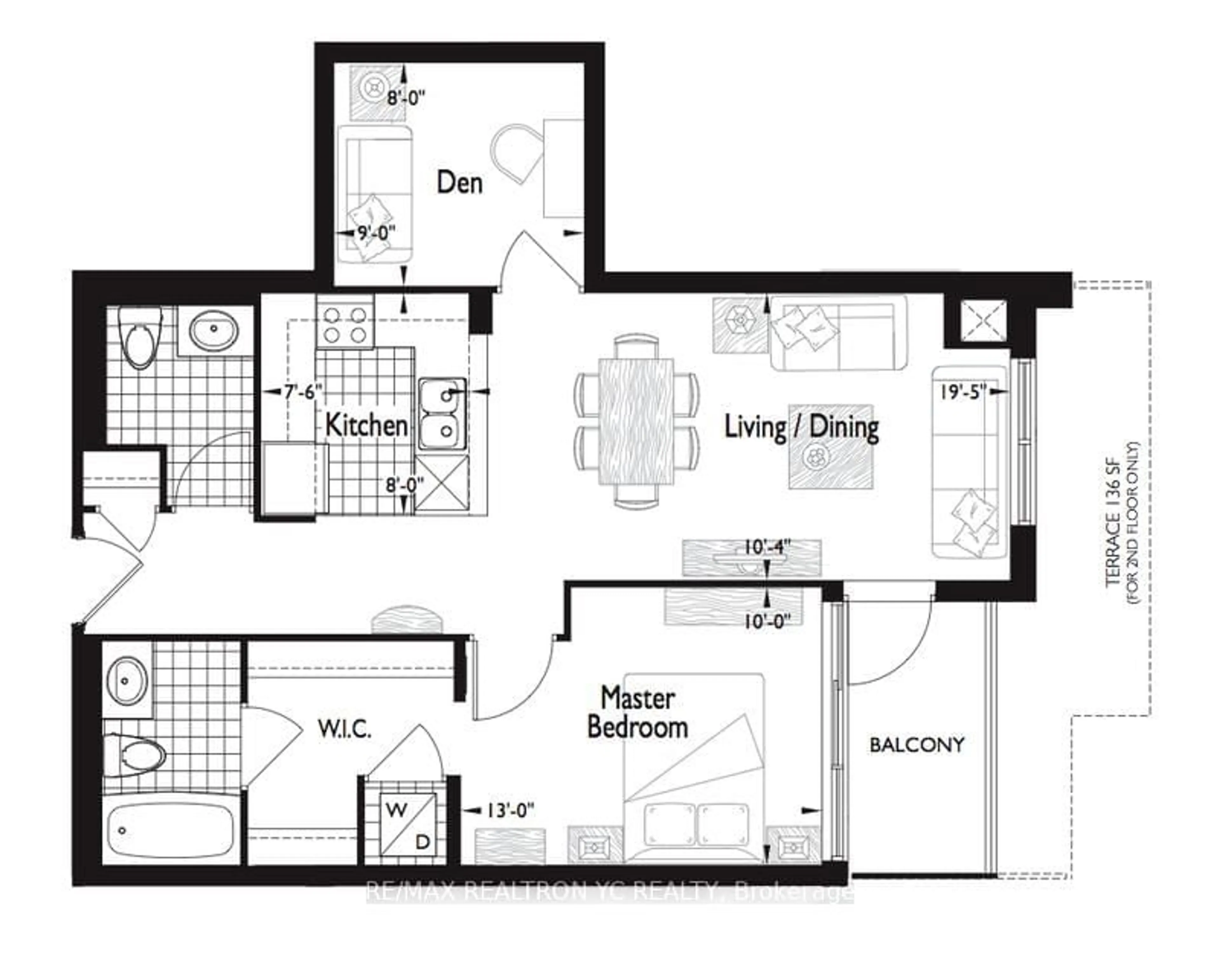 Floor plan for 676 Sheppard Ave #415, Toronto Ontario M2K 3E7