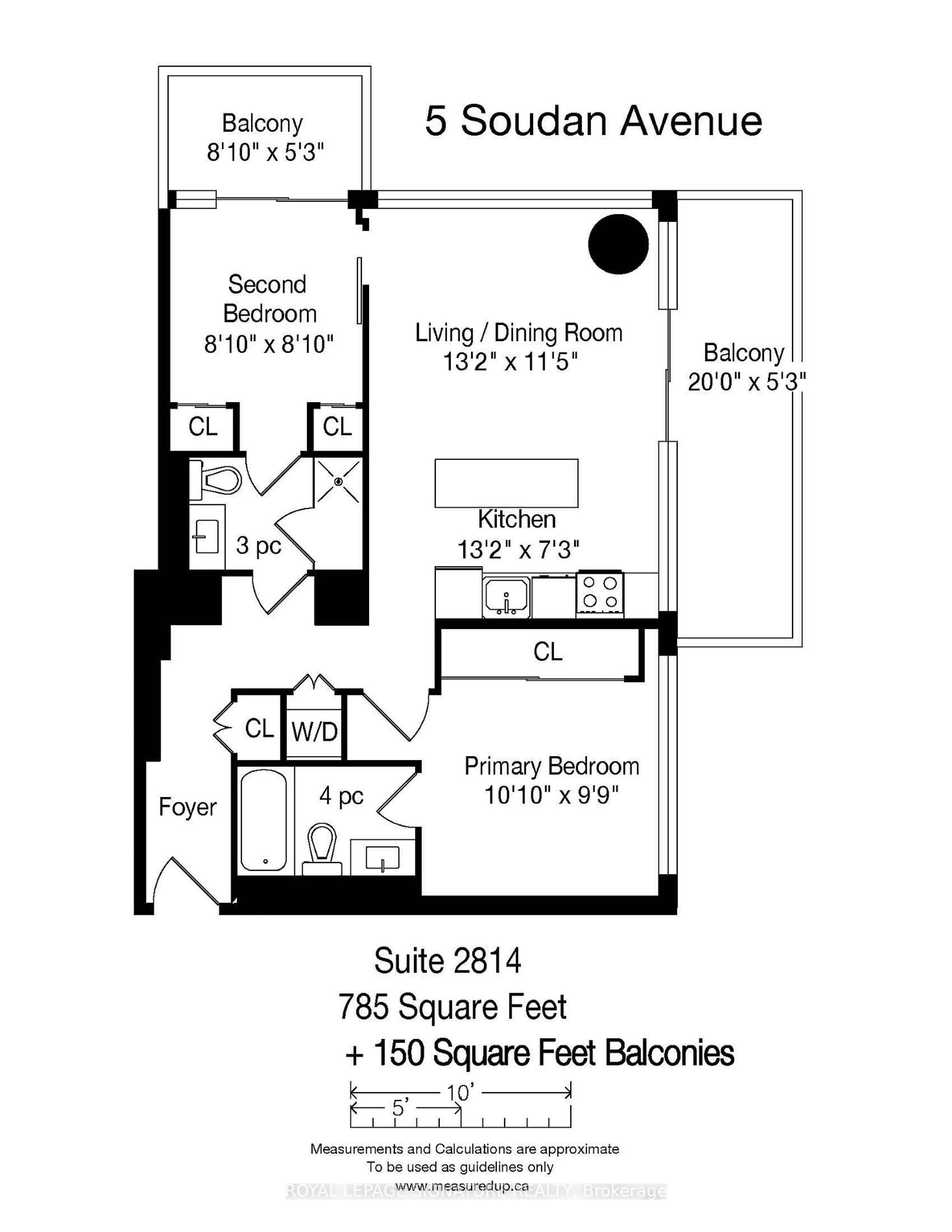 Floor plan for 5 Soudan Ave #2814, Toronto Ontario M4S 0B1