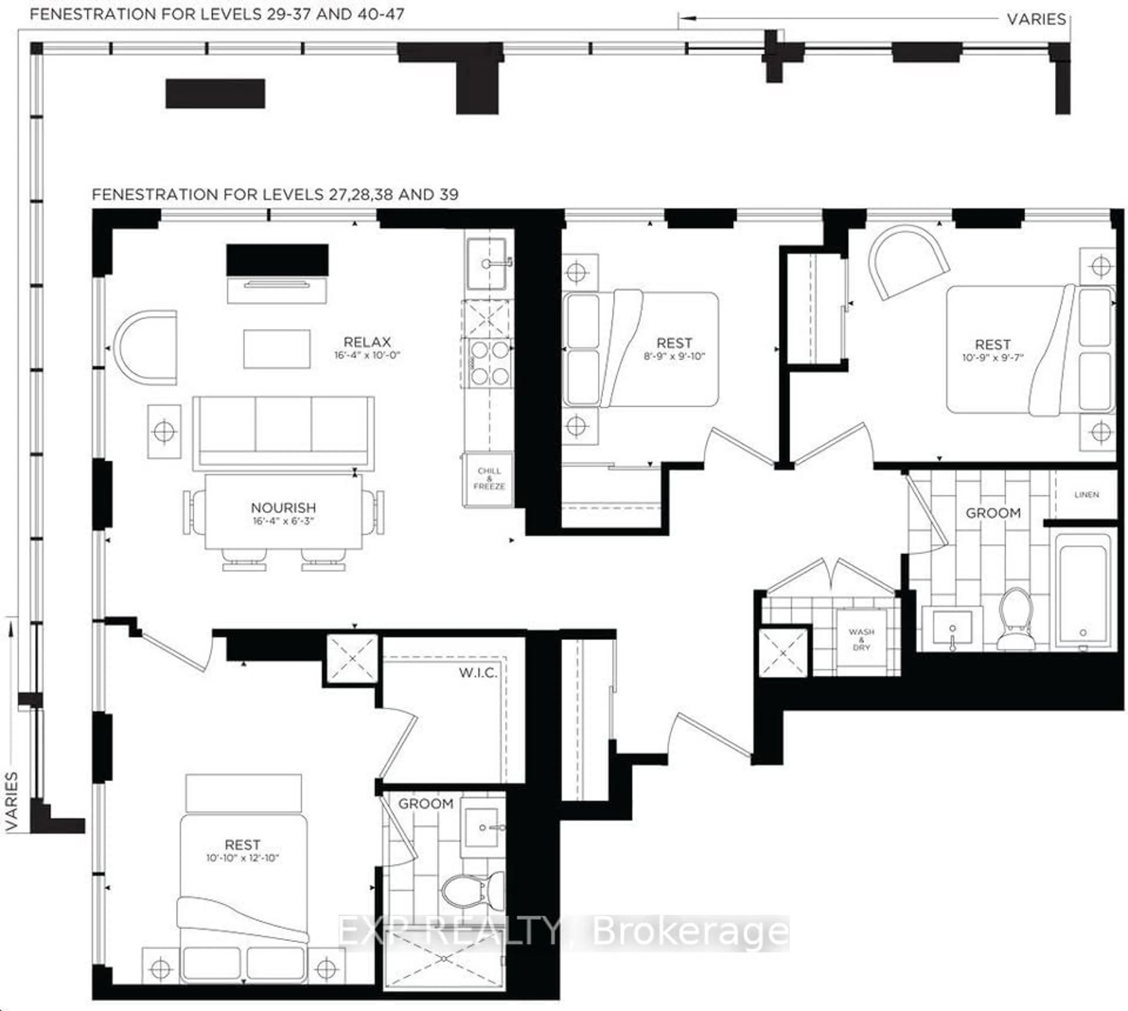 Floor plan for 327 King St #4206, Toronto Ontario M5V 1J5