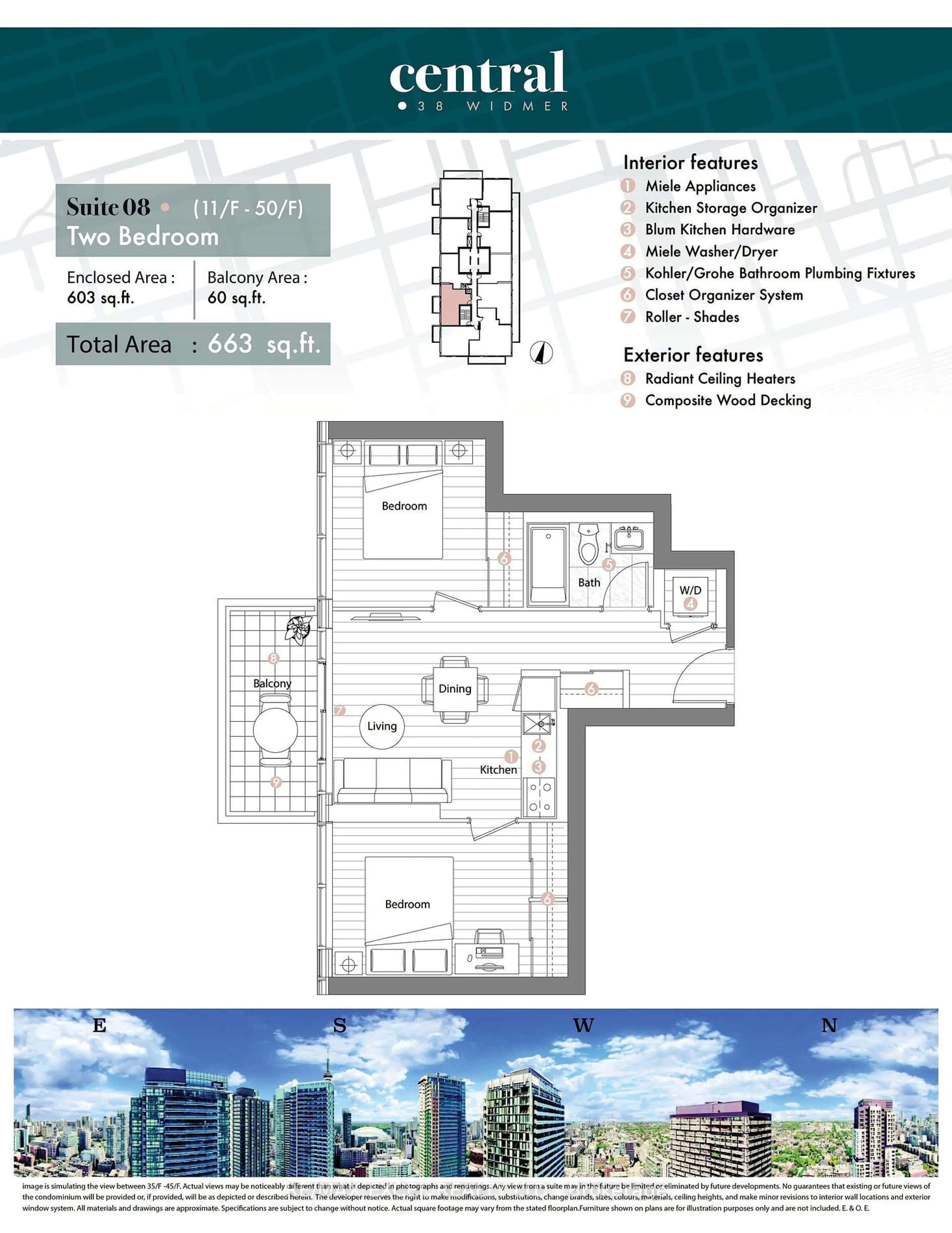 Floor plan for 38 Widmer St #3308, Toronto Ontario M5V 0P7