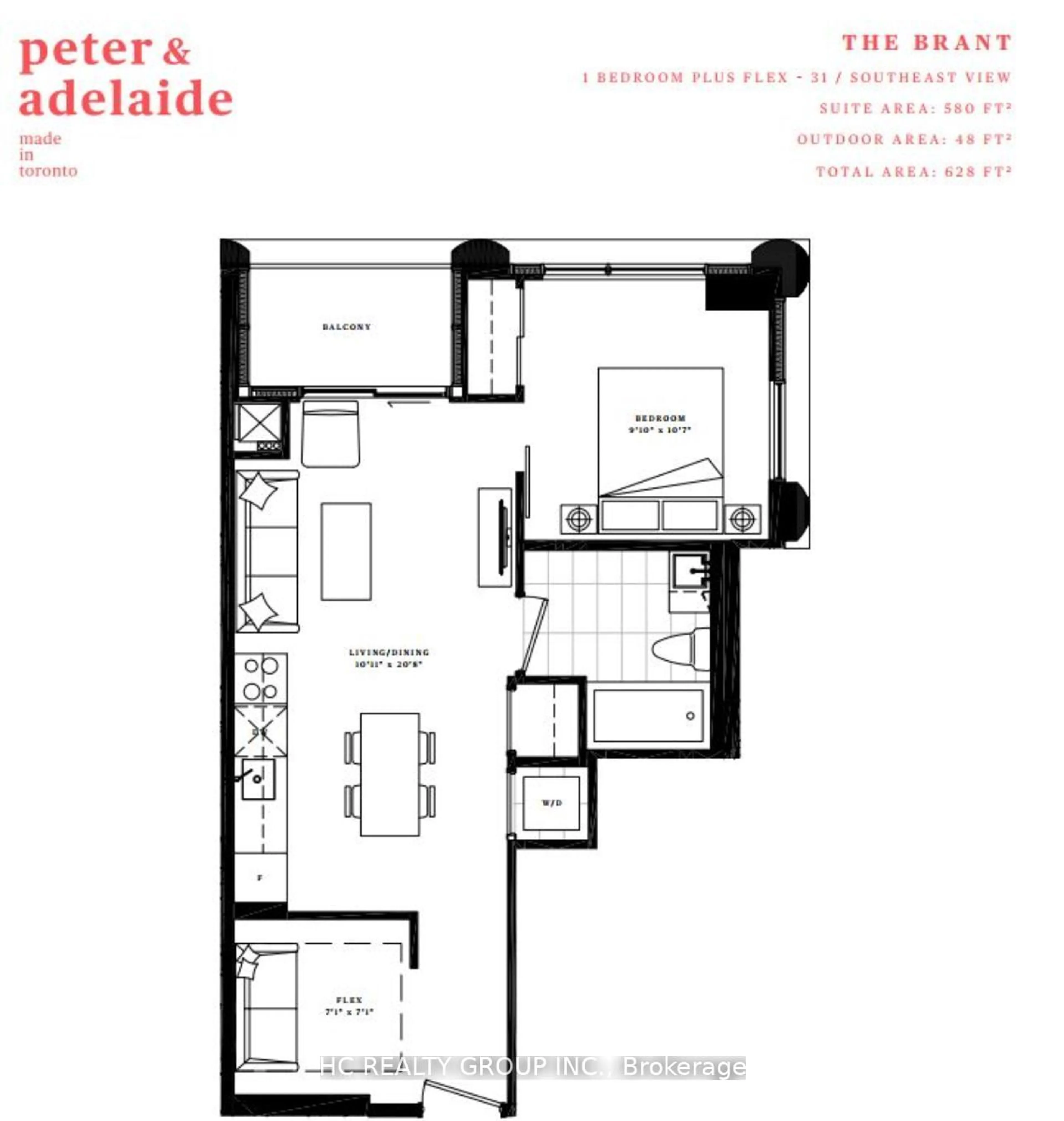 Floor plan for 108 Peter St #4105, Toronto Ontario M5V 0W2