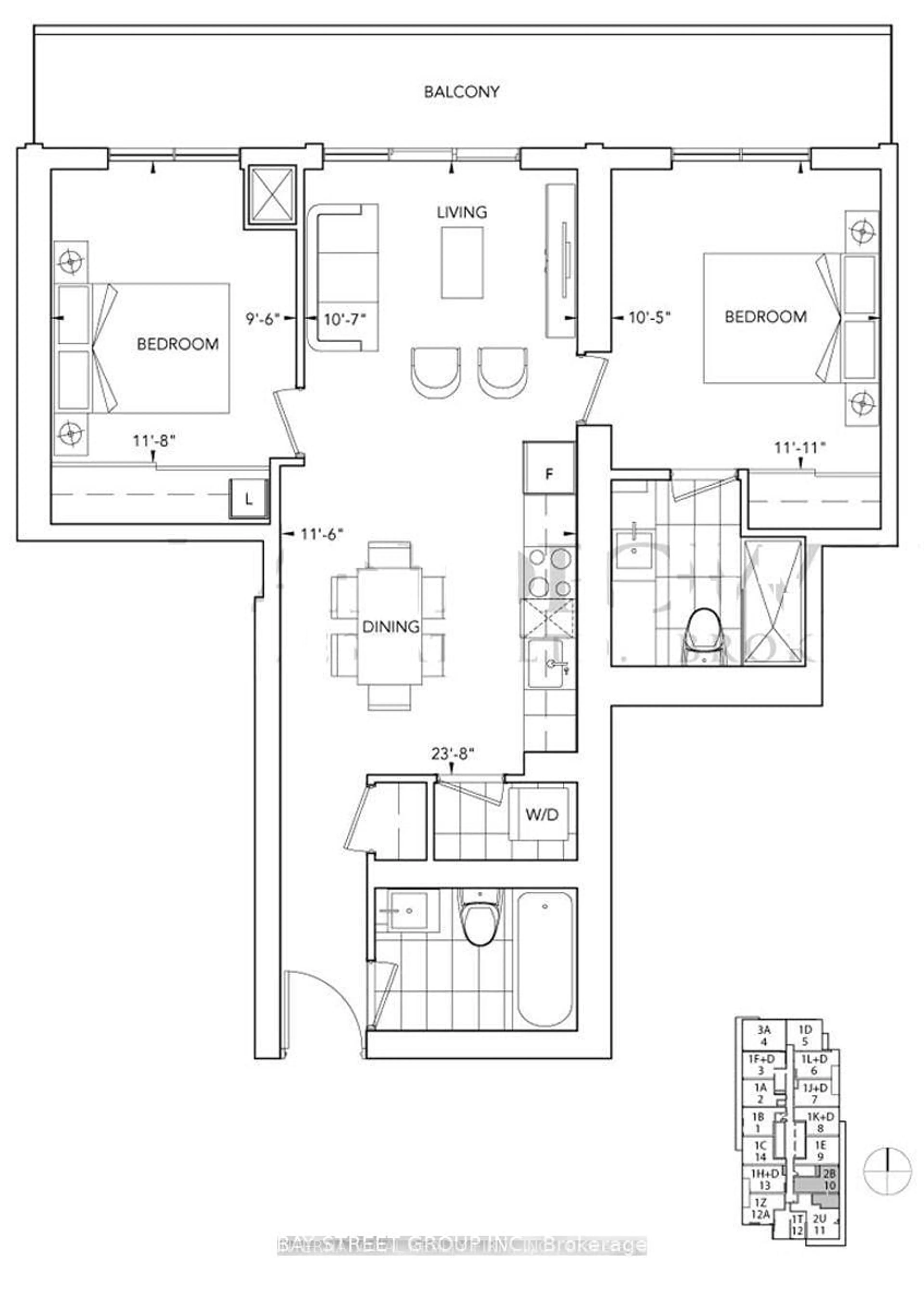 Floor plan for 300 Front St #3710, Toronto Ontario M5V 0E9