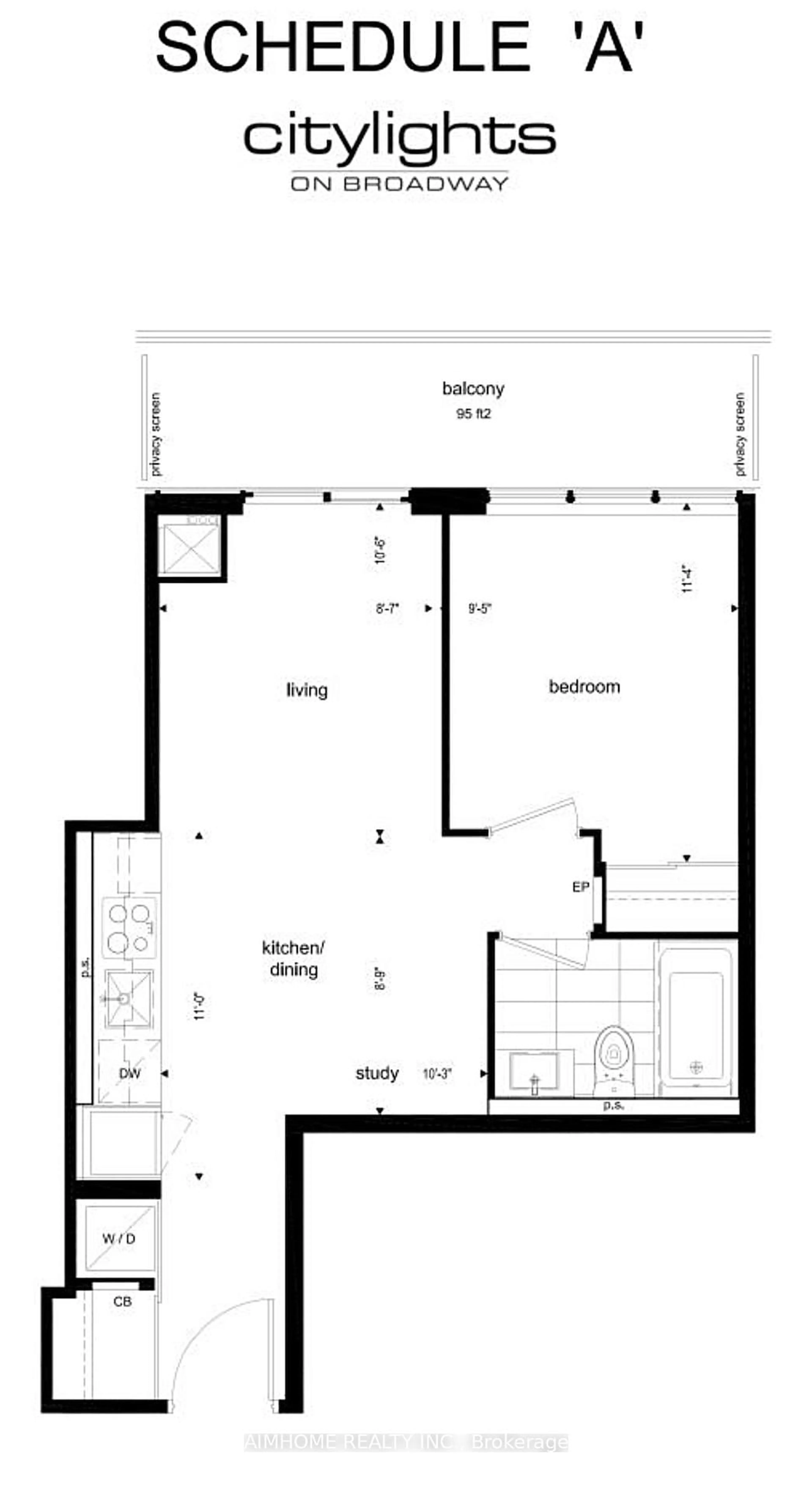 Floor plan for 99 Broadway Ave #1906, Toronto Ontario M4P 0E3