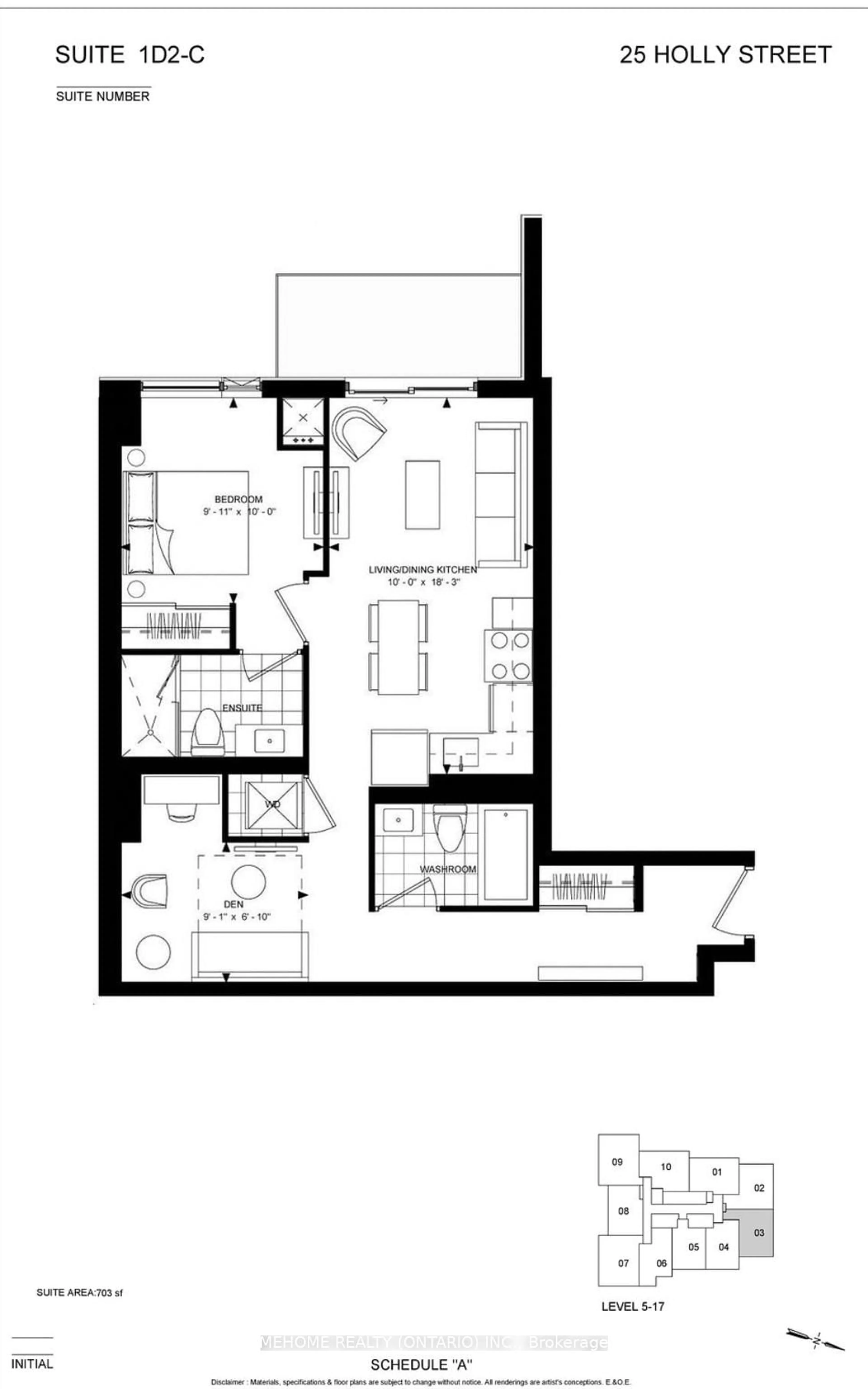 Floor plan for 25 Holly St #703, Toronto Ontario M4S 0E3